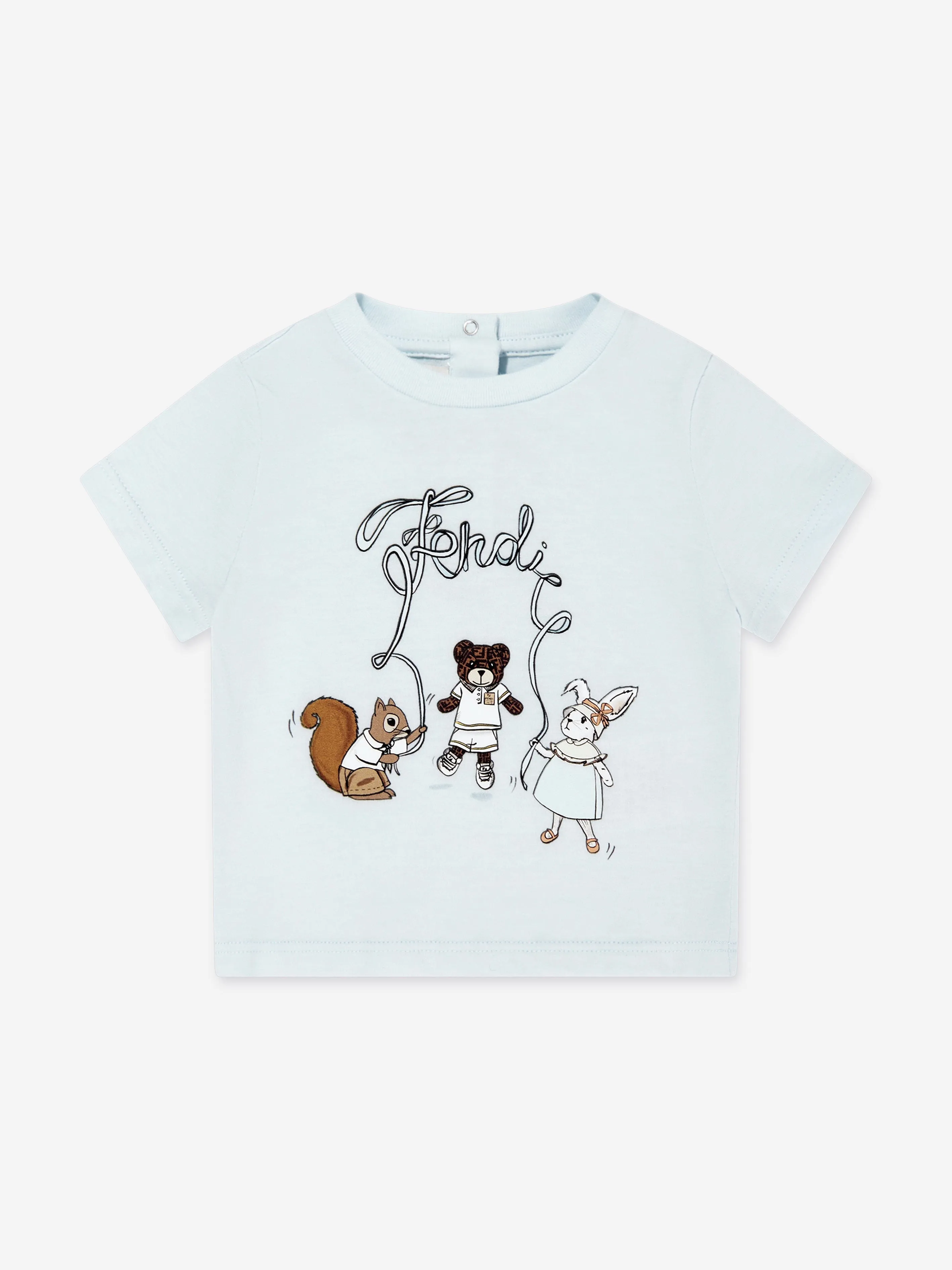 Baby-Tier-Logo T-Shirt in Blau