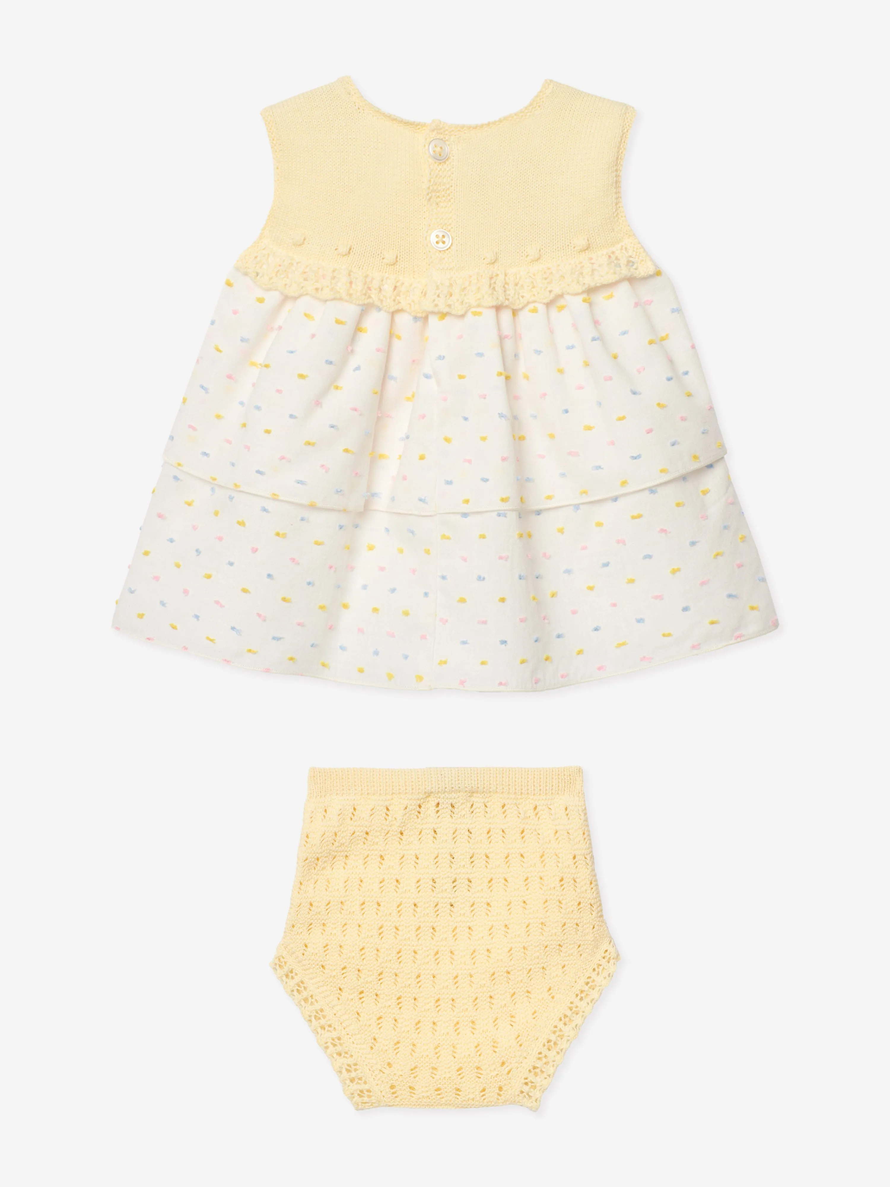 Baby-Mädchen Kleid und Bloomers-Set in Gelb