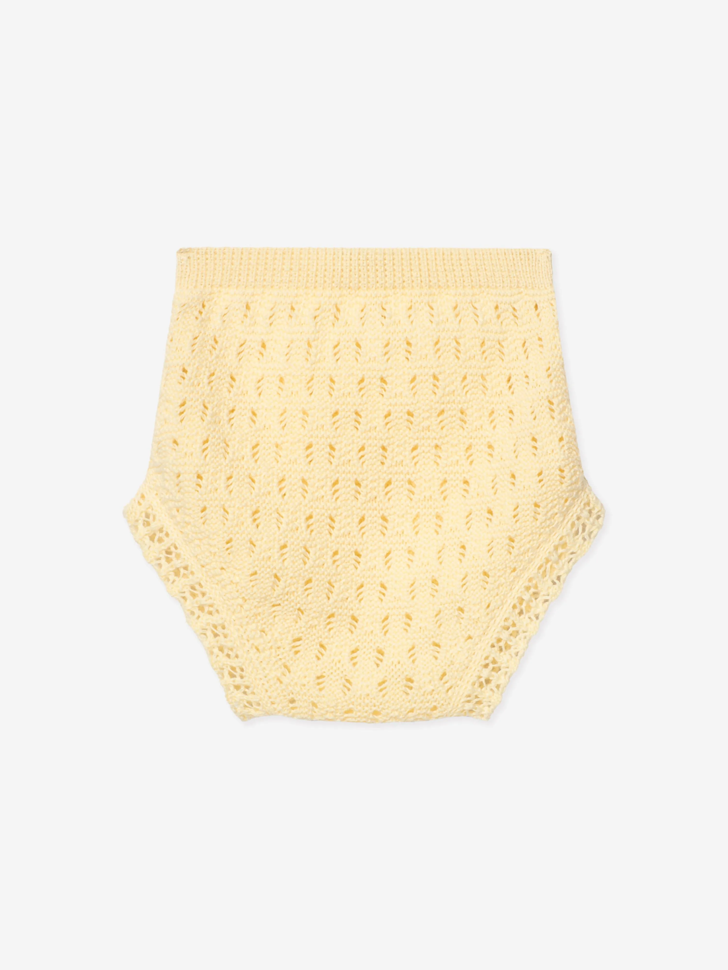 Baby-Mädchen Kleid und Bloomers-Set in Gelb