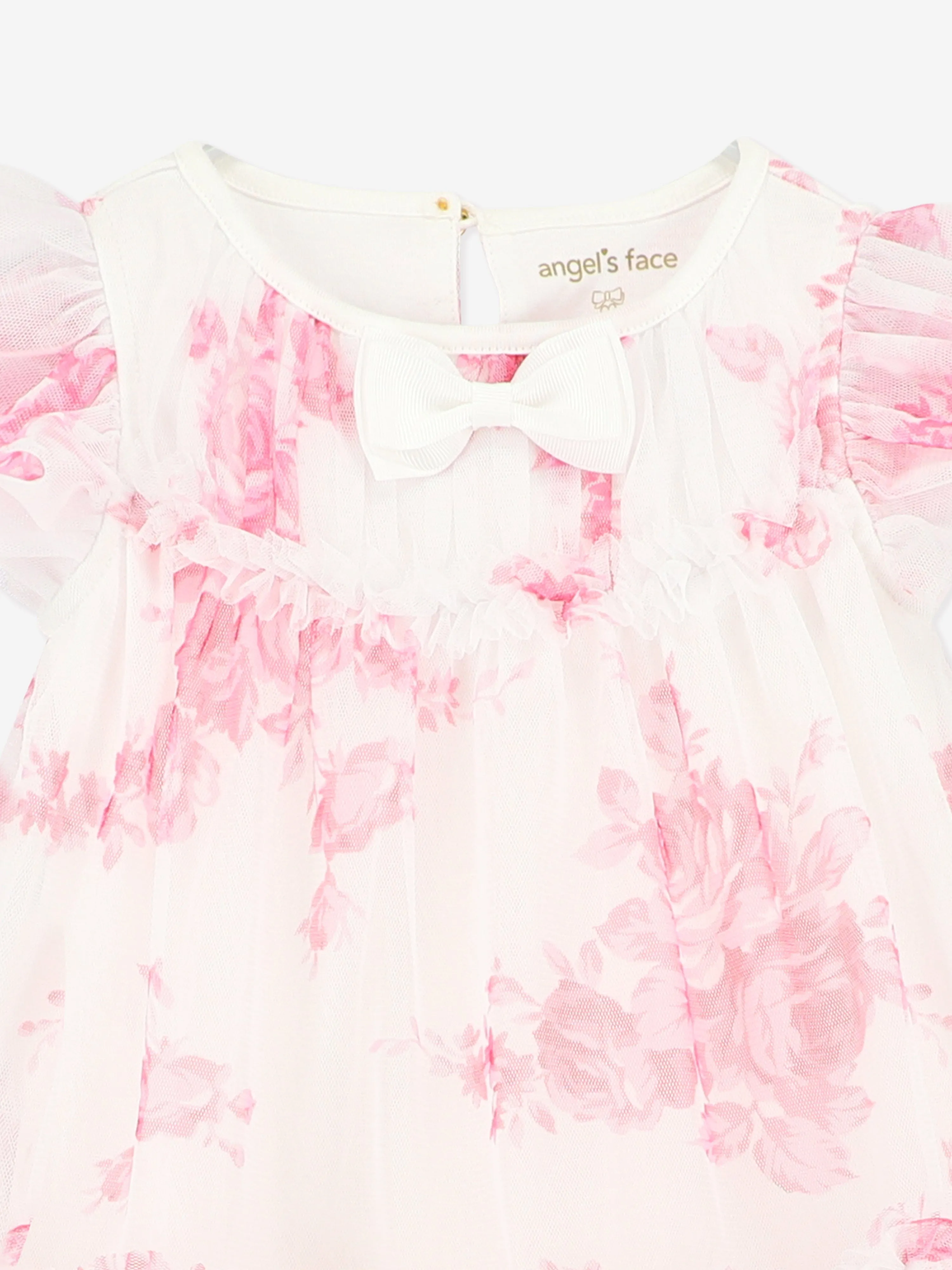 Rosenknospen-Rosentüllkleid für Babygirls in Rosa