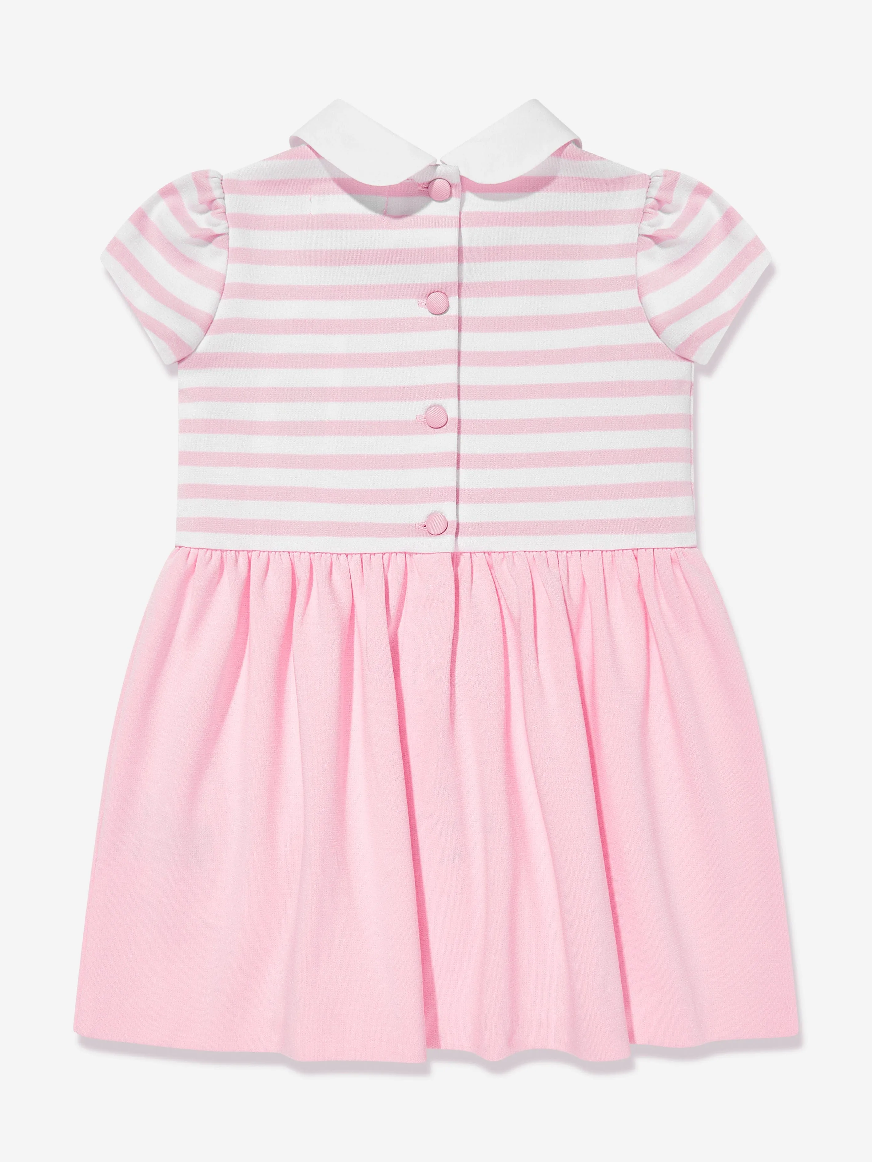 Gestreiftes Jersey-Kleid mit Bloomers in Rosa für Baby-Mädchen