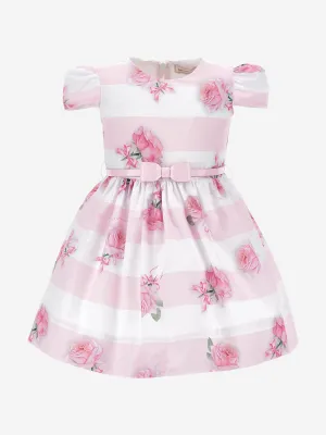 Rosa gestreiftes Rosenkleid für Babygirls