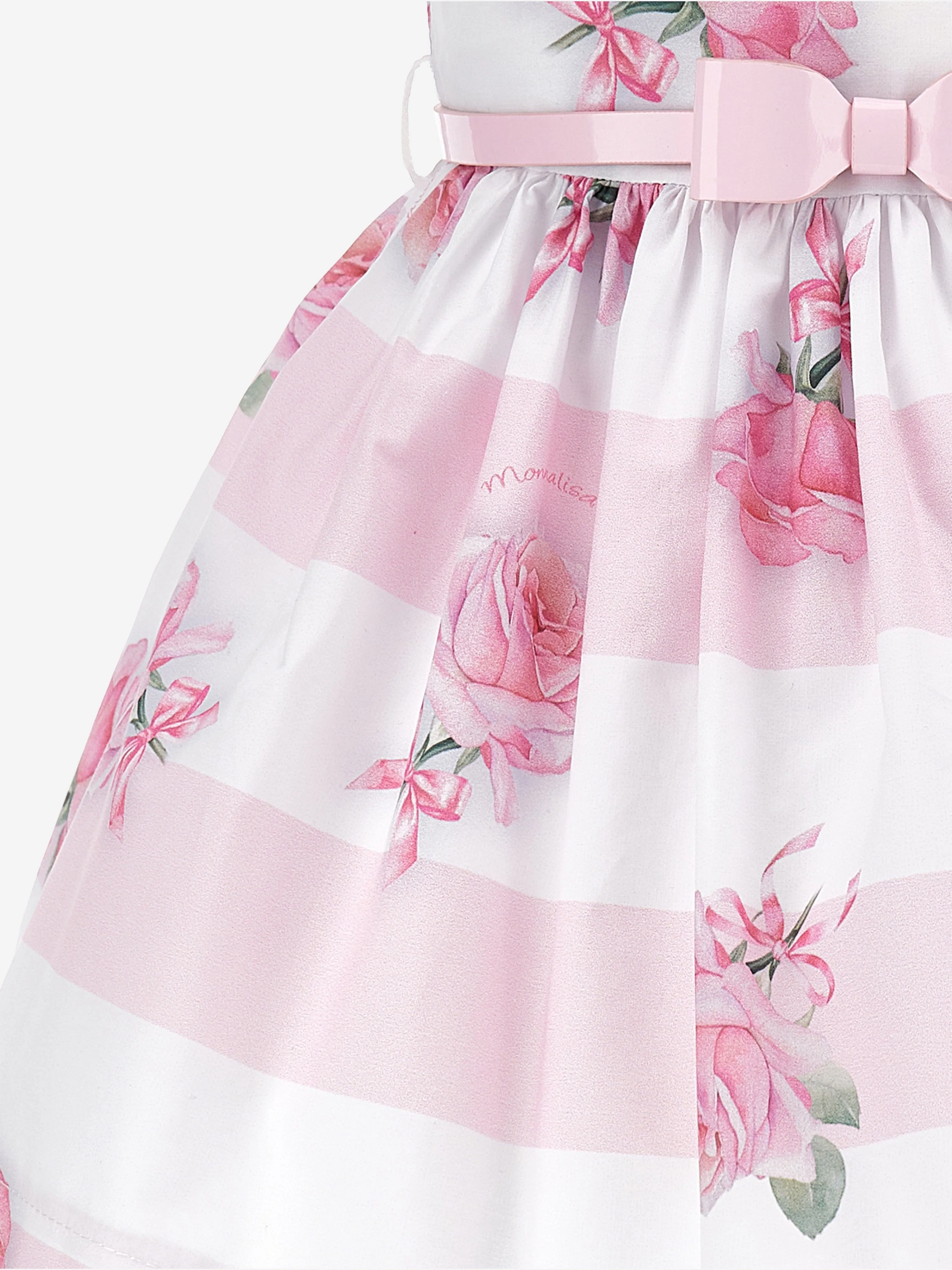 Rosa gestreiftes Rosenkleid für Babygirls