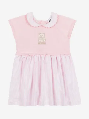 Rosa gestreiftes Teddybär-Kleid für Baby-Mädchen