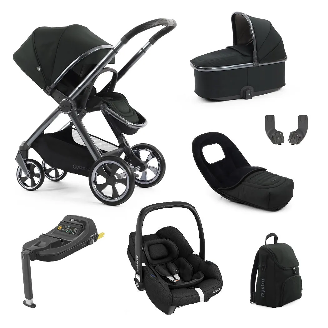BabyStyle Oyster 4 LUXURY Bundle - 7-teilig - Schwarzoliv - mit Maxi-Cosi CabrioFix