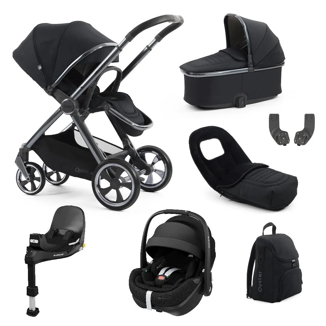 BabyStyle Oyster 4 LUXURY Bundle - 7-teilig - Carbonite - mit Maxi-Cosi Pebble 360 Pro²