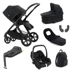 BabyStyle Oyster 4 LUXURY Bundle - 7-teilig - Rabenschwarz - mit Maxi-Cosi CabrioFix
