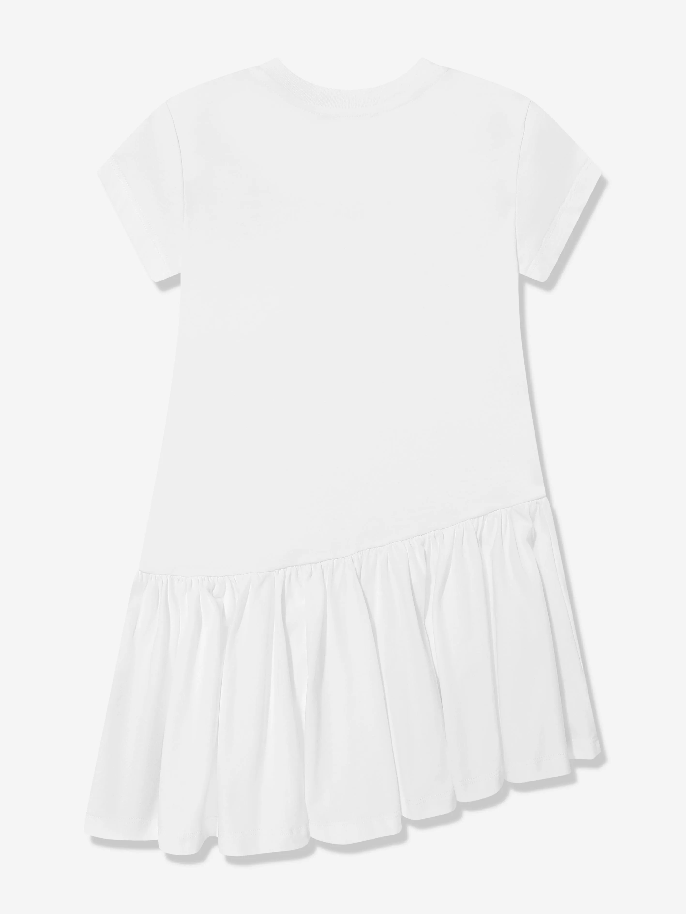 Balmain Mädchen Jersey Rüschenkleid in Weiß