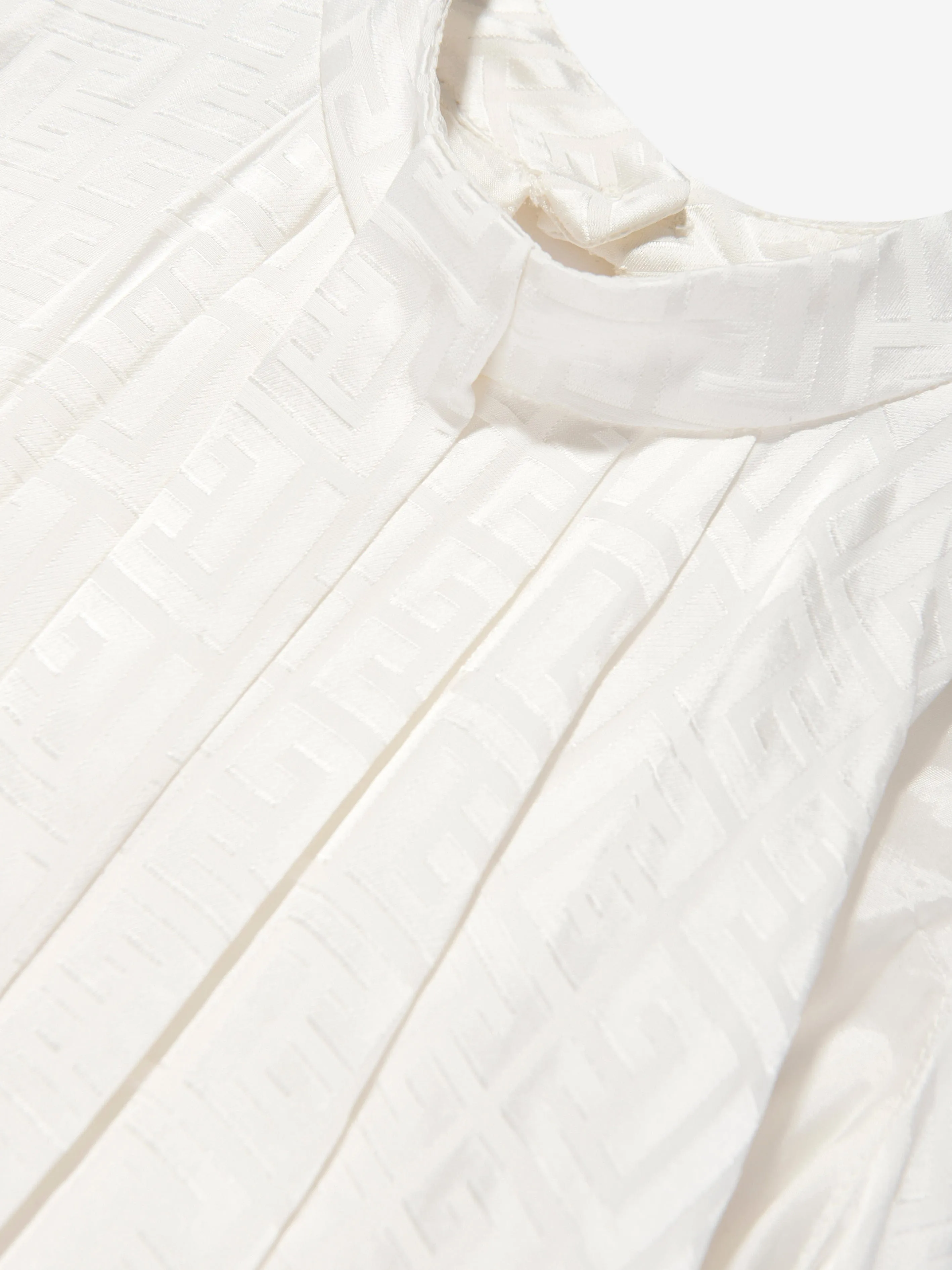 Balmain Mädchen ärmelloses Monogramm-Kleid in Elfenbein