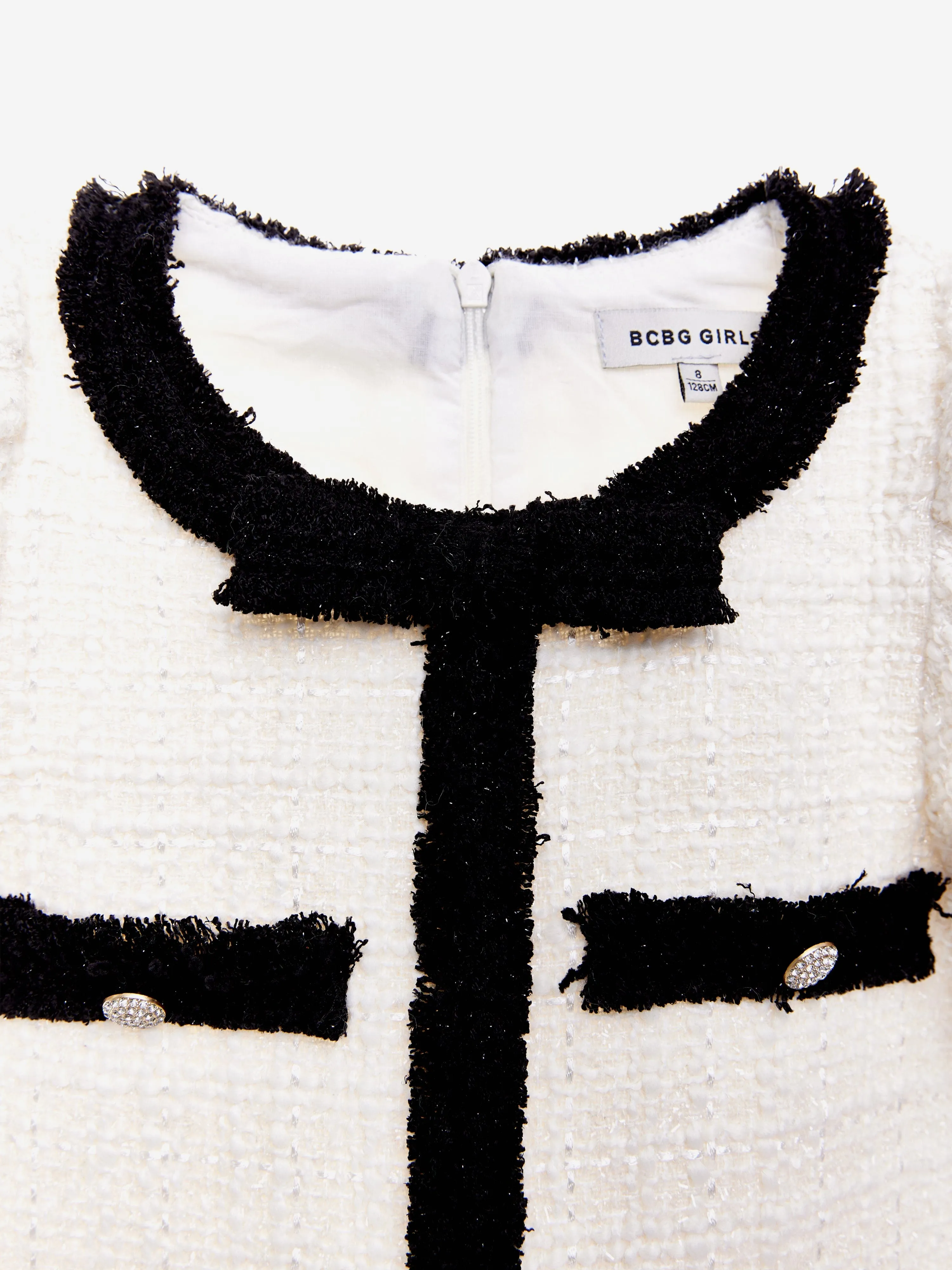 BCBG Girls Tweedkleid in Elfenbein