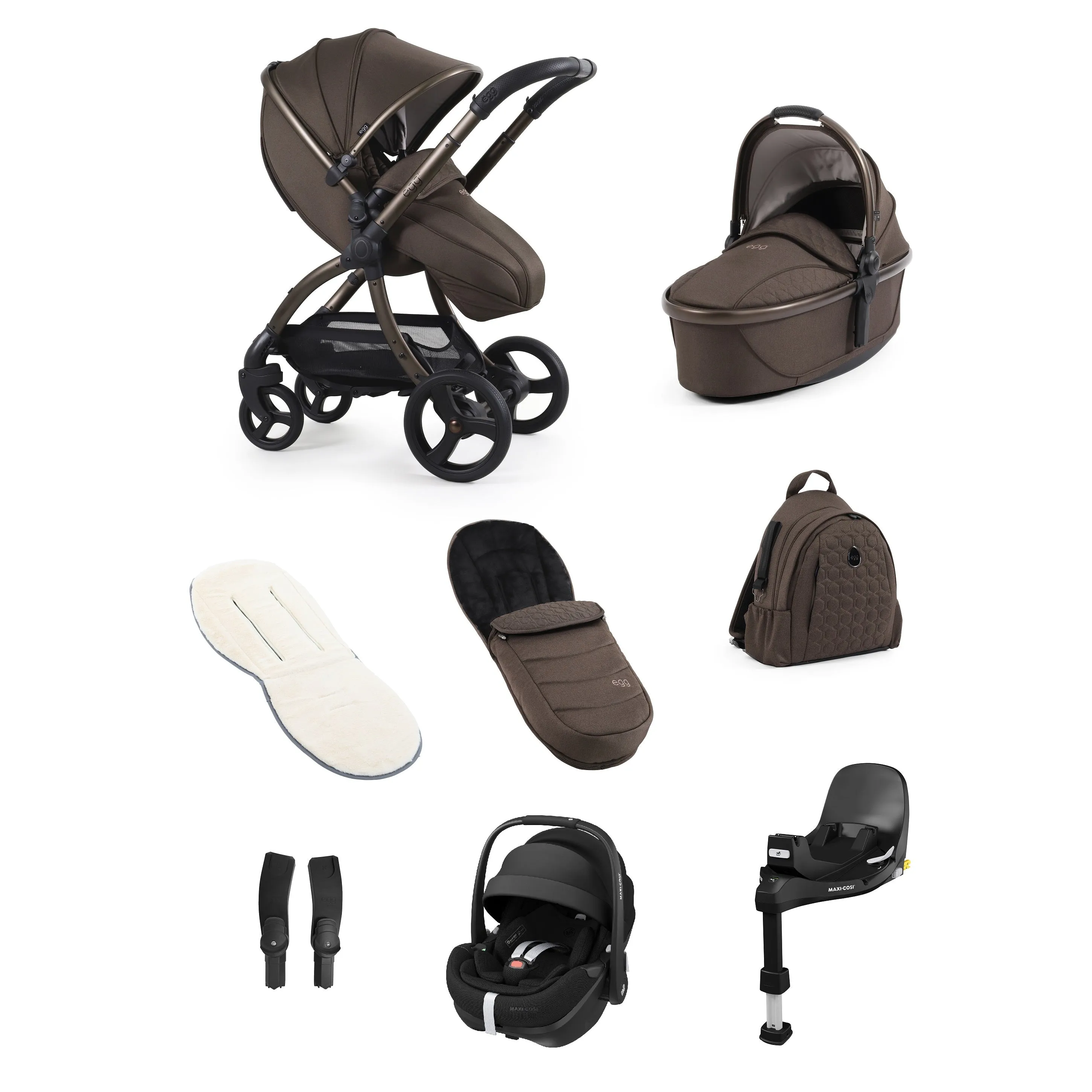 egg3 Schokoladen-Samt - Luxus-Set mit Maxi-Cosi Pebble 360 Pro²