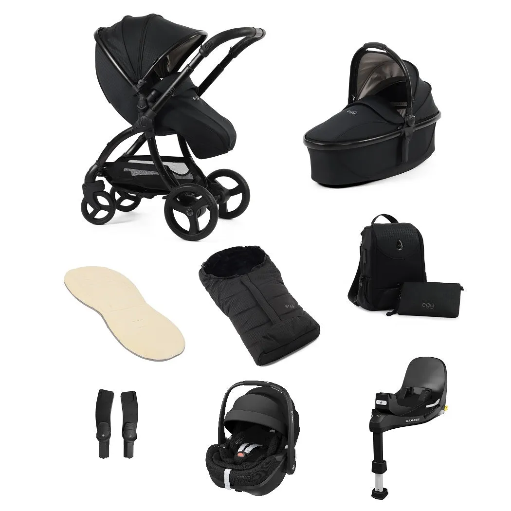 egg3 Hahnentritt Schwarz Special Edition - Luxus-Set mit Maxi-Cosi Pebble 360 Pro²