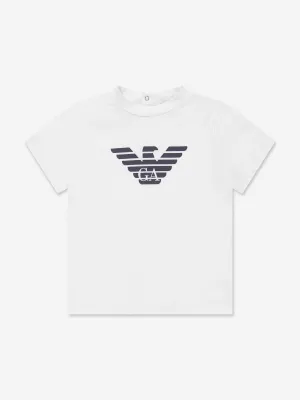 Emporio Armani Baby Boys Logo T-Shirt in Weiß