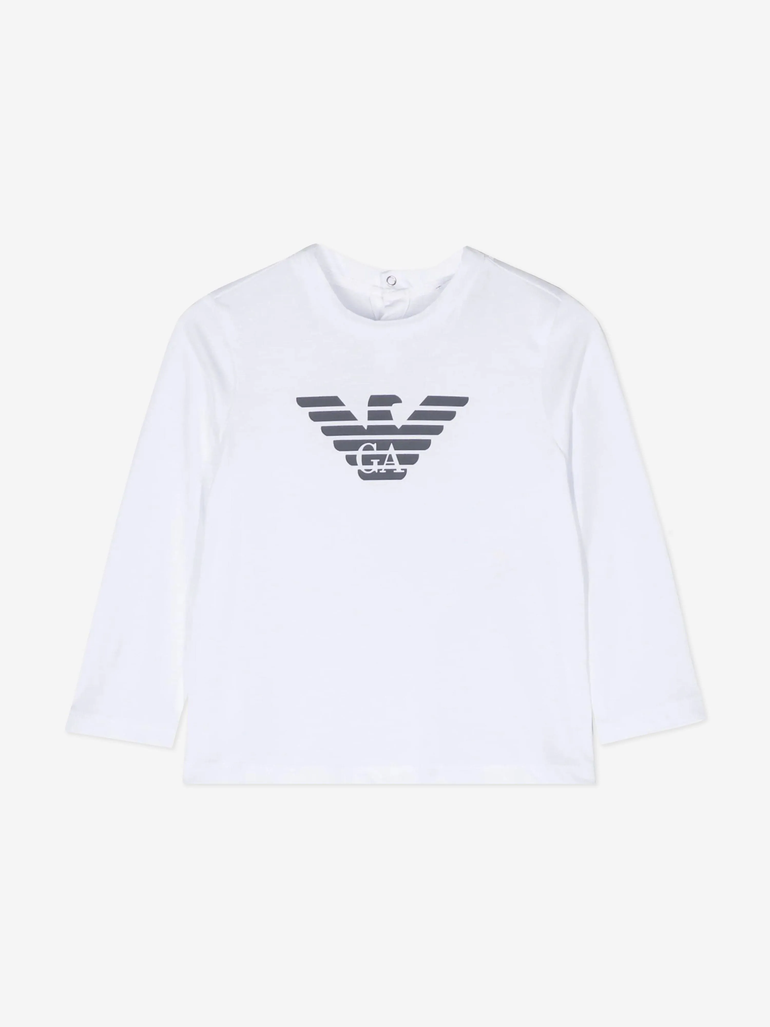 Emporio Armani Baby Jungen Langarm T-Shirt in Weiß