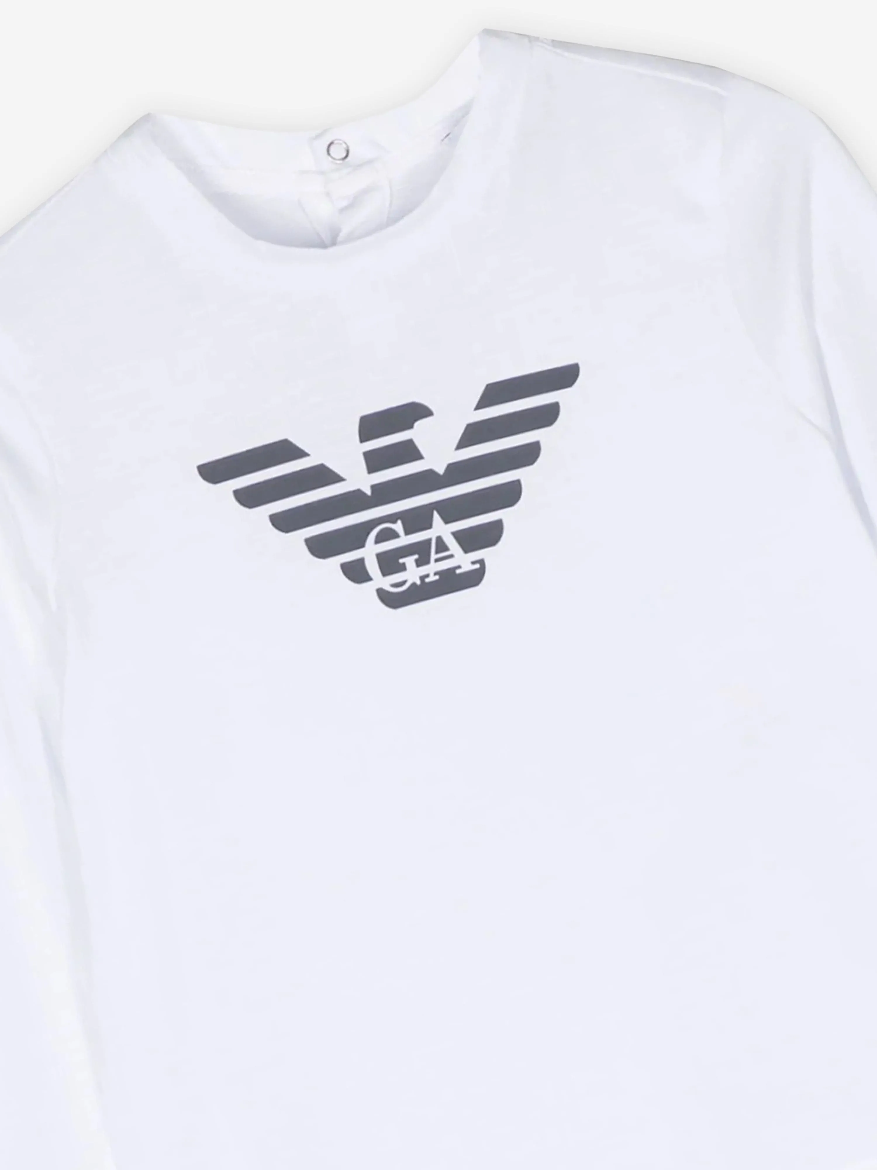 Emporio Armani Baby Jungen Langarm T-Shirt in Weiß