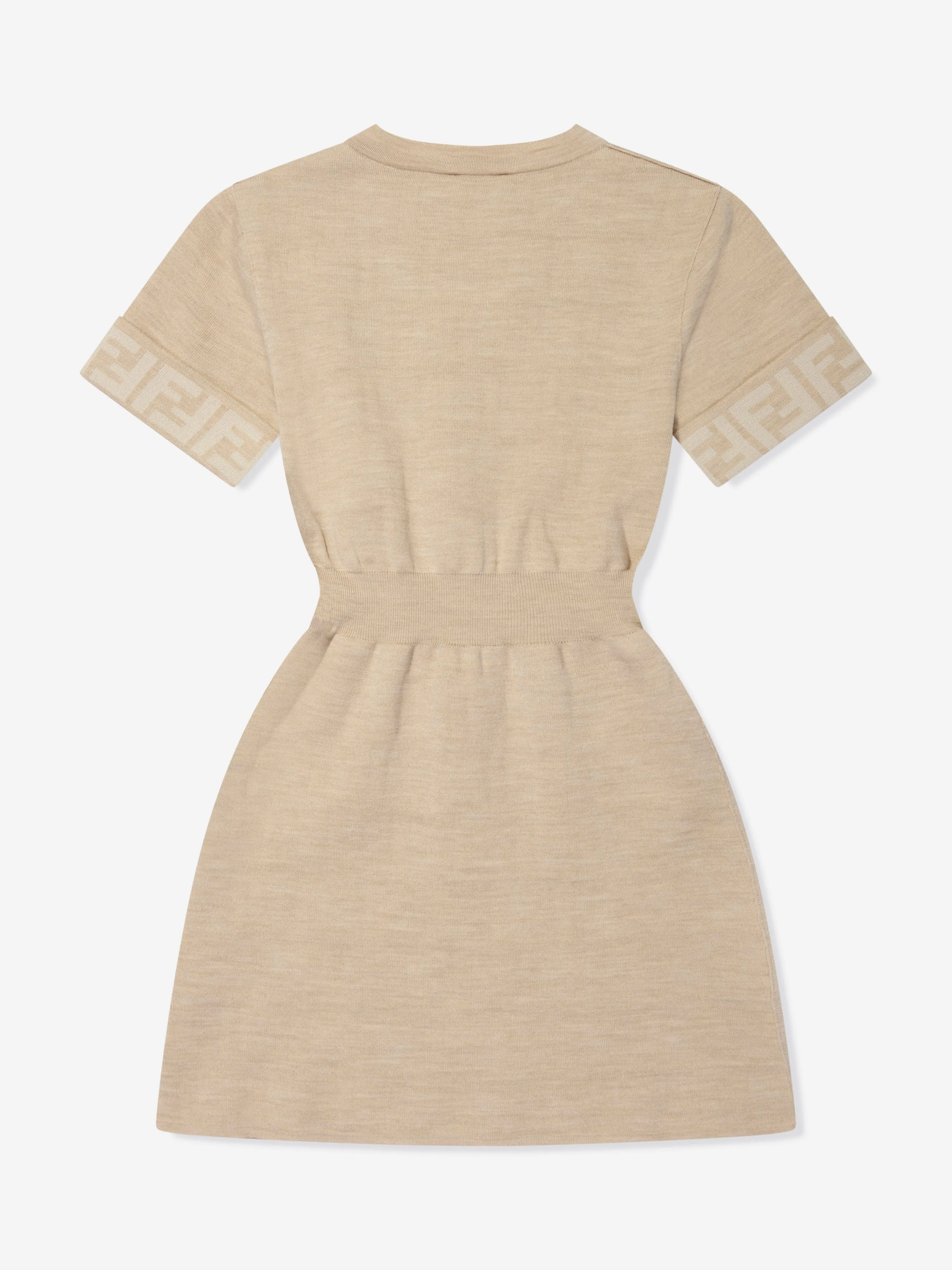 Fendi Girls Strickkleid mit FF-Logo in Braun