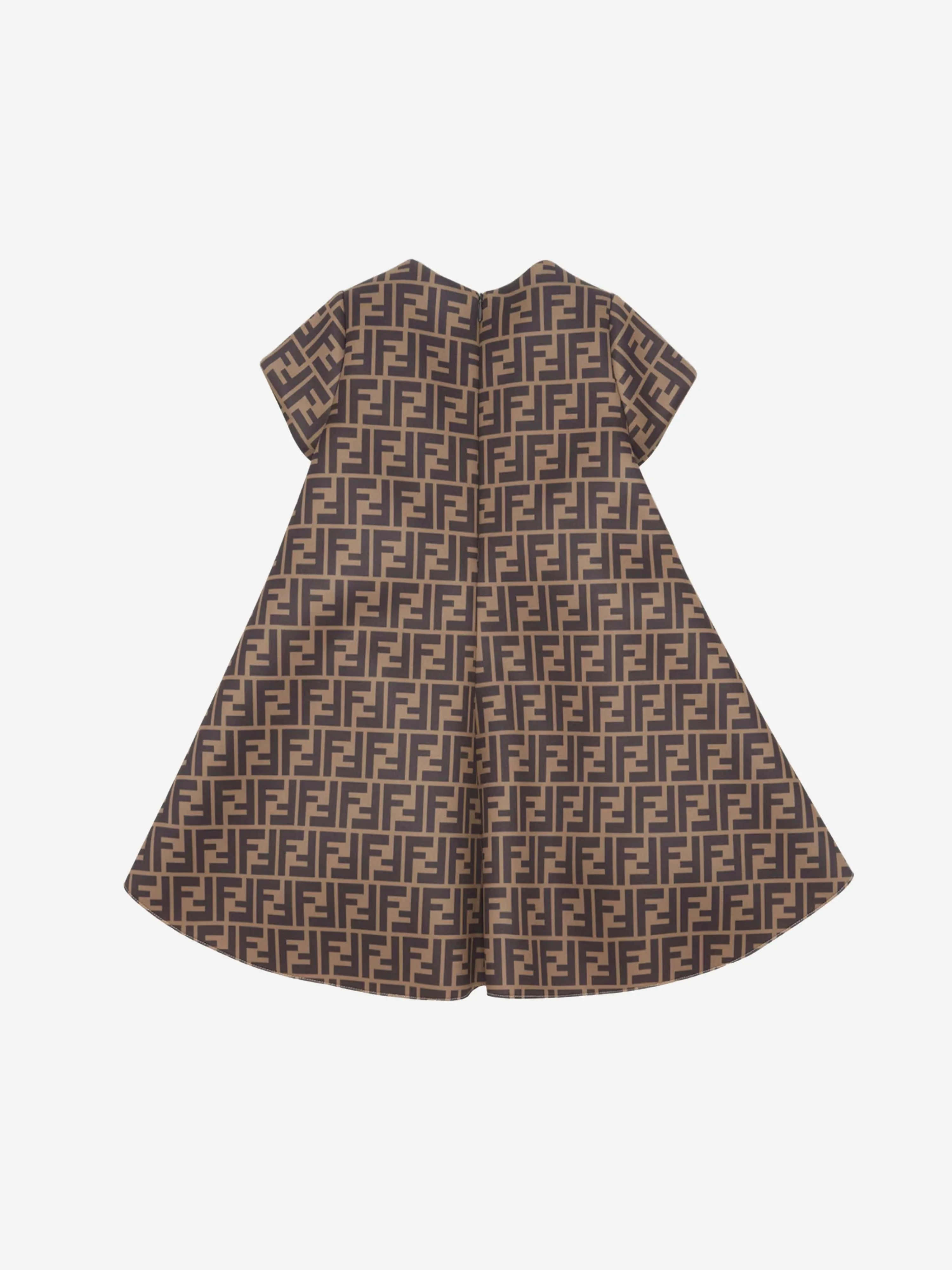 Fendi Girls Neoprene FF Logo Schleifenkleid