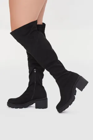 Forever 21 Damen Kunstleder Stiefel Kniehoch (Weite) Schwarz Forever 21