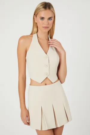 Forever 21 Damen Träger-Crop-Top & Minirock-Set Sandshell Forever 21