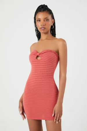 Forever 21 Damen Gestreiftes Röhren-Minikleid in Rosa Forever 21