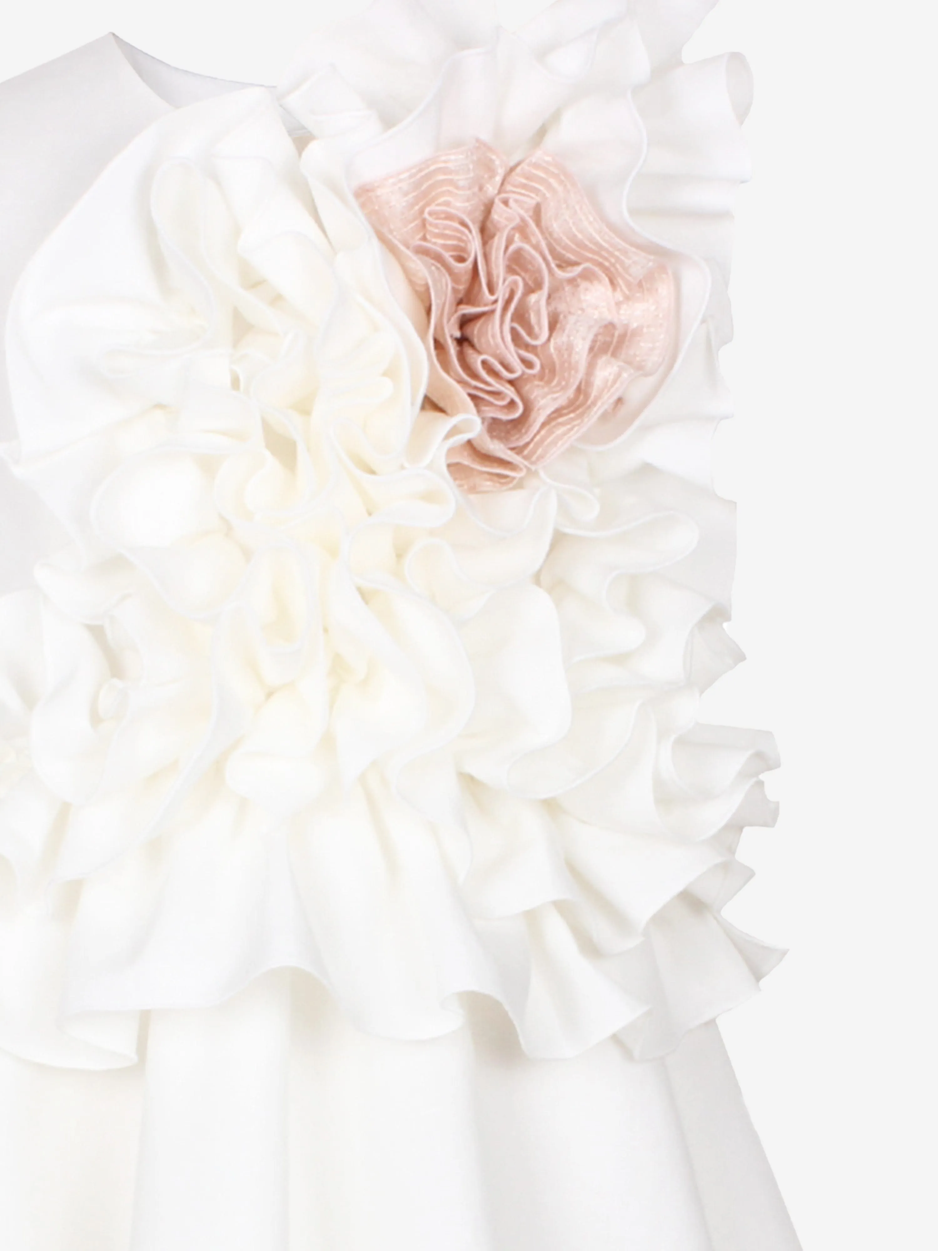 Mädchen Adage Rüschen Blumenkleid in Weiß