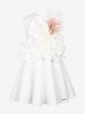 Mädchen Adage Rüschen Blumenkleid in Weiß