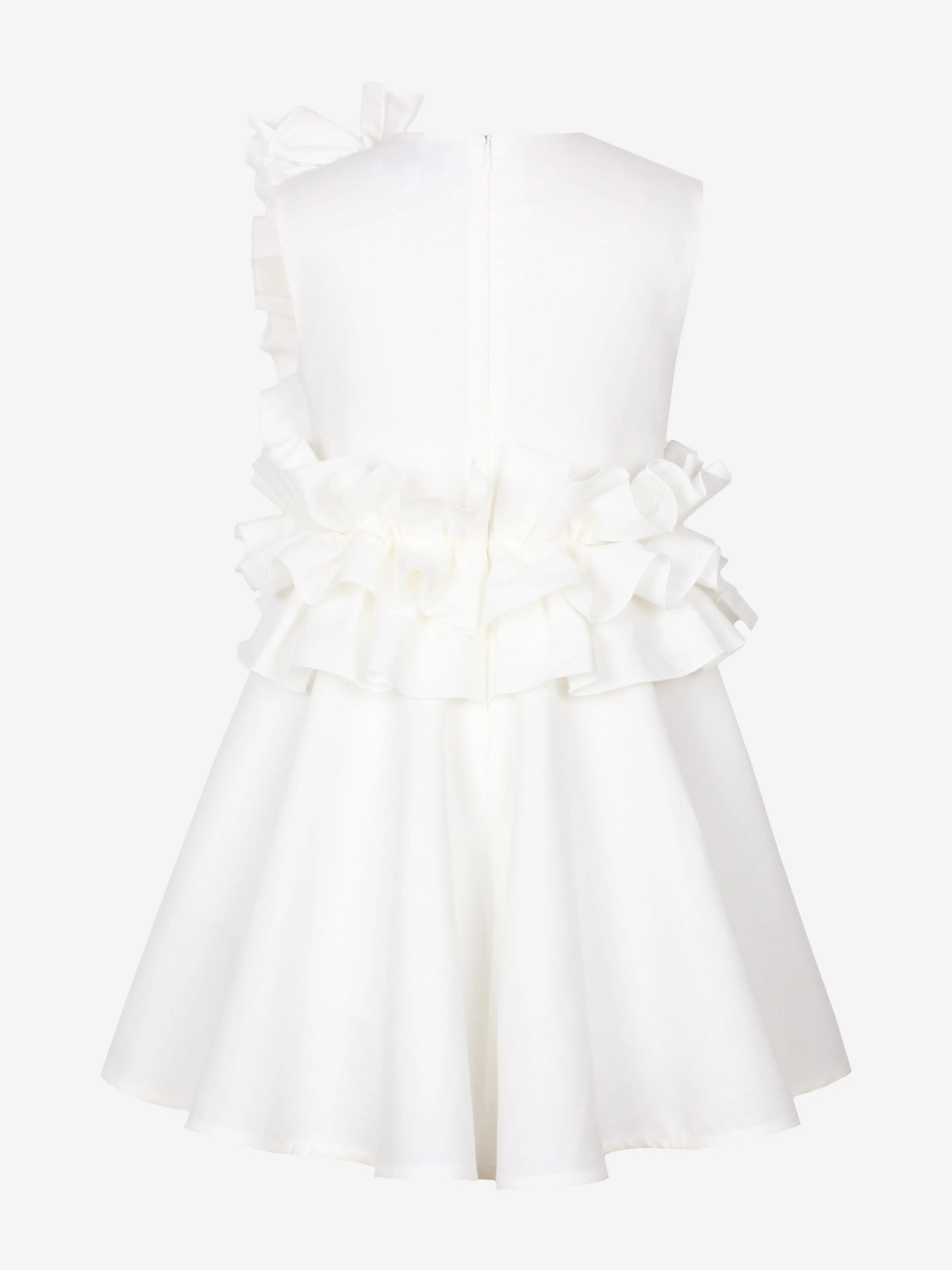 Mädchen Adage Rüschen Blumenkleid in Weiß