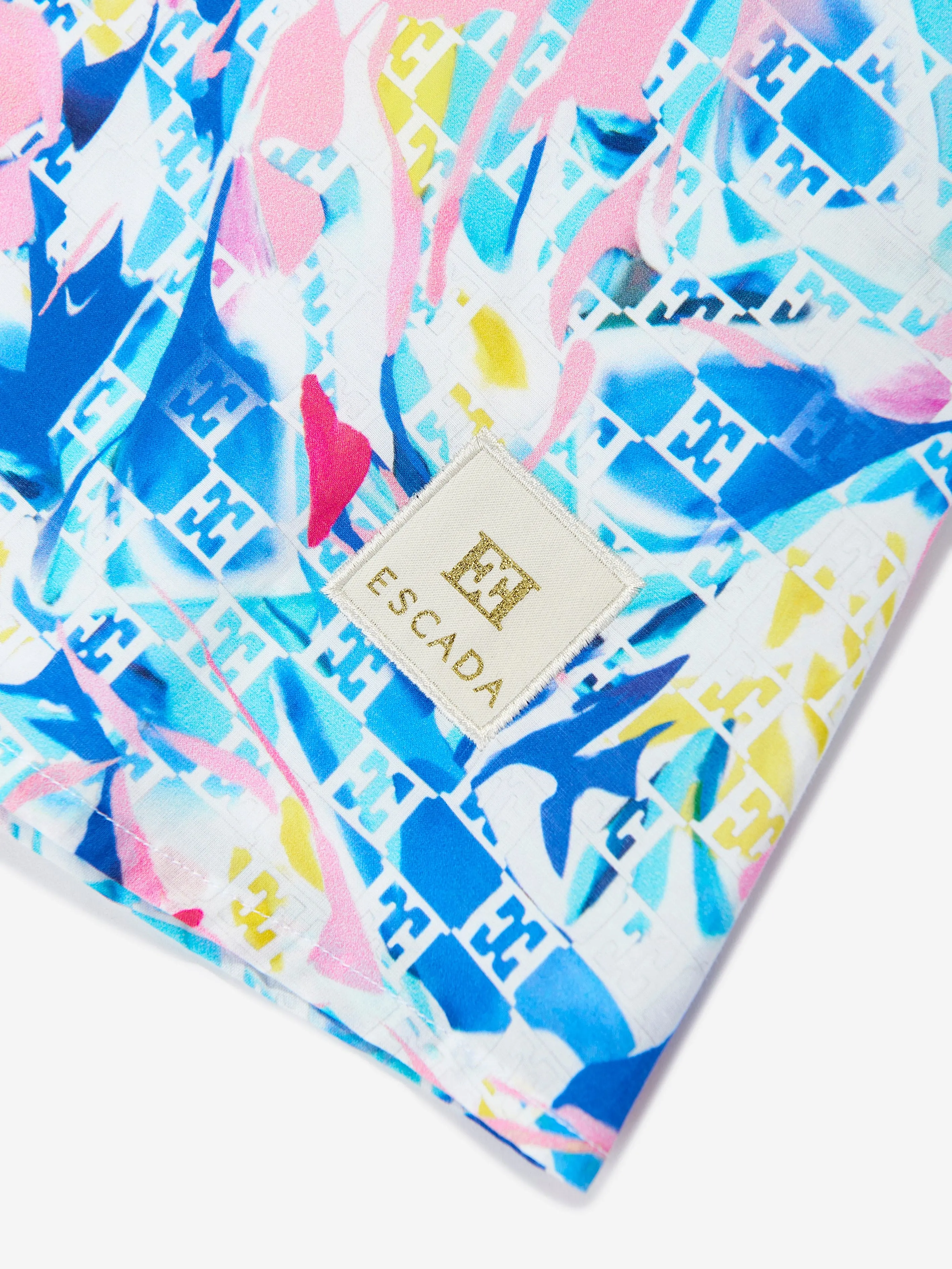 Mädchen Batiste Bedrucktes Kleid in Blau