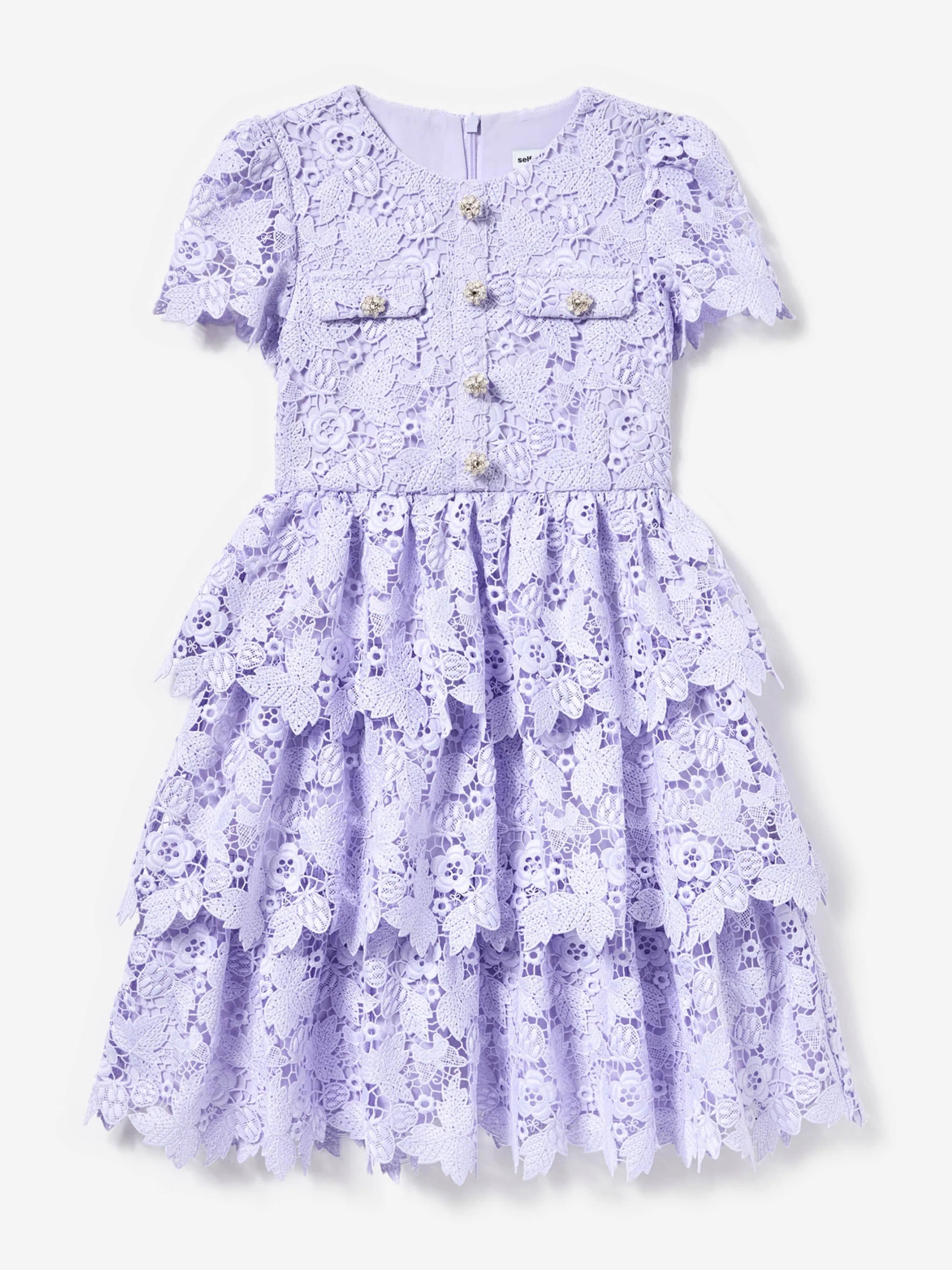 Mädchen Schmetterlings-Spitzenkleid in Lila