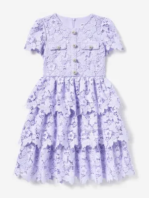 Mädchen Schmetterlings-Spitzenkleid in Lila