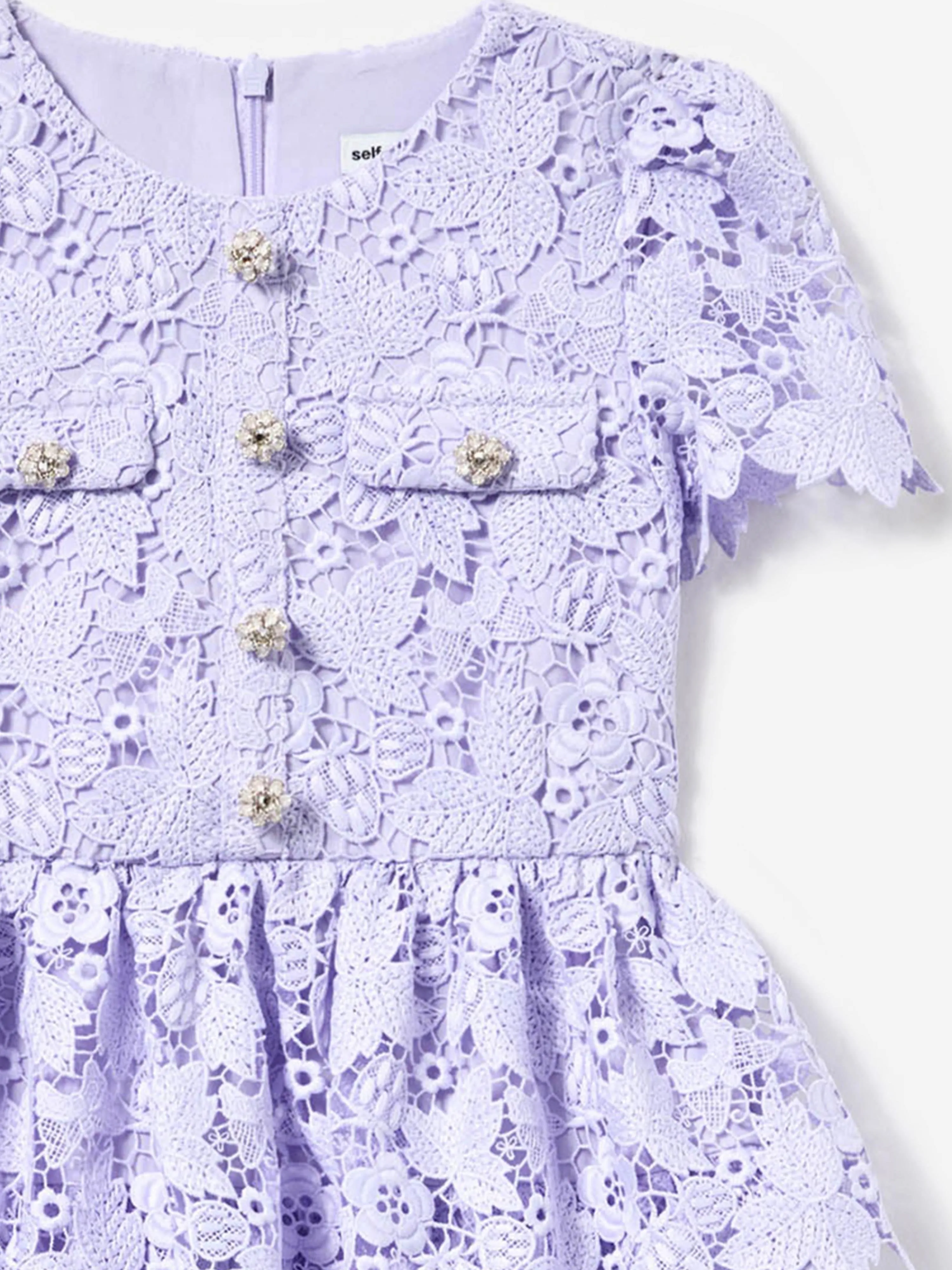 Mädchen Schmetterlings-Spitzenkleid in Lila