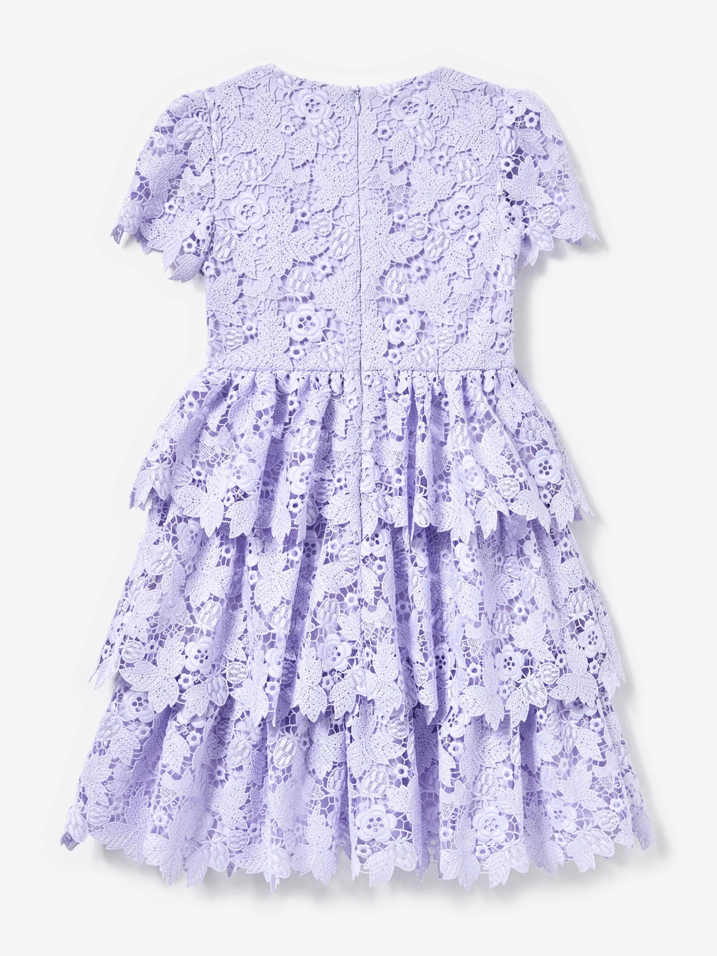 Mädchen Schmetterlings-Spitzenkleid in Lila