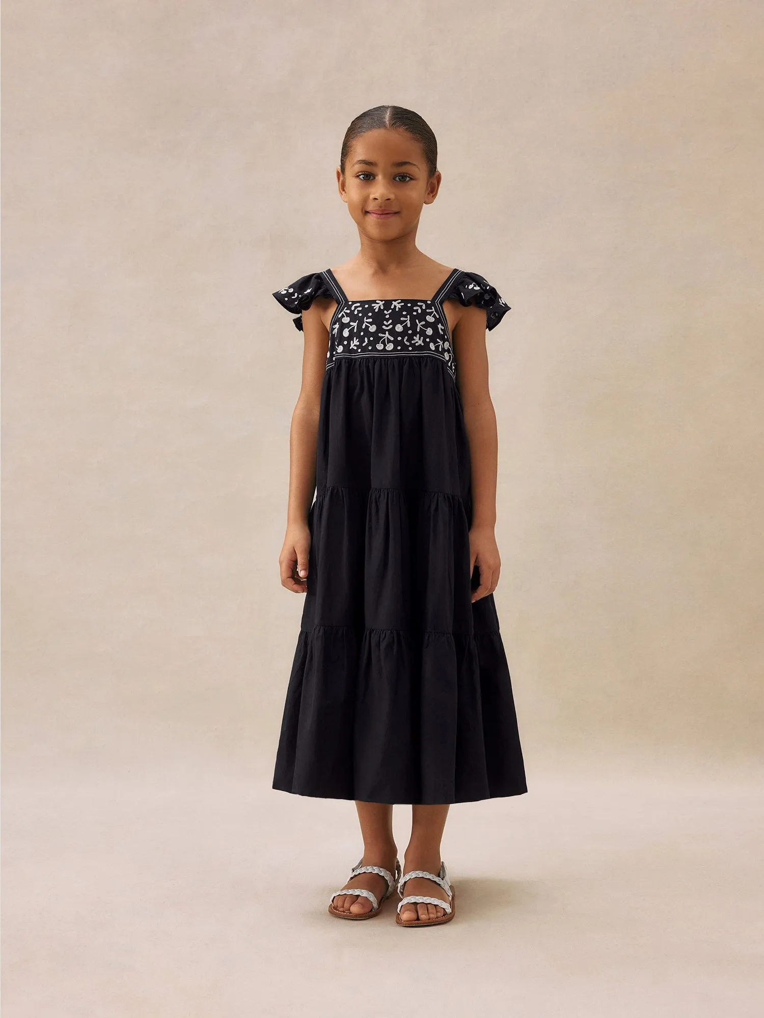 Cora Kleid für Mädchen in Schwarz