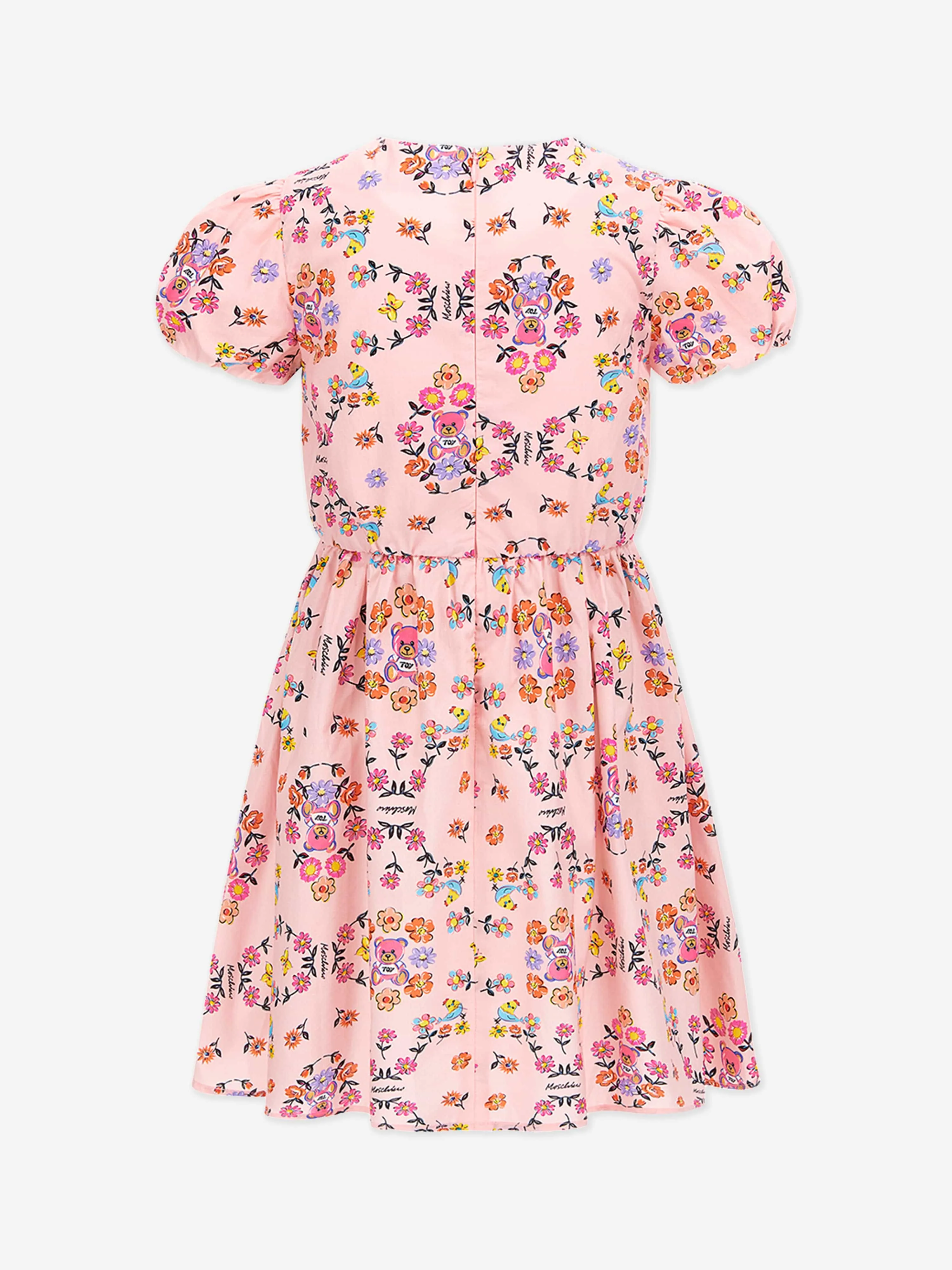 Mädchen Baumwollkleid mit Blumenmuster in Rosa