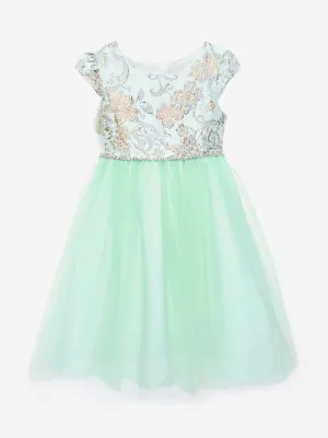 Mädchen Kristall-Kaskaden-Kleid in Grün