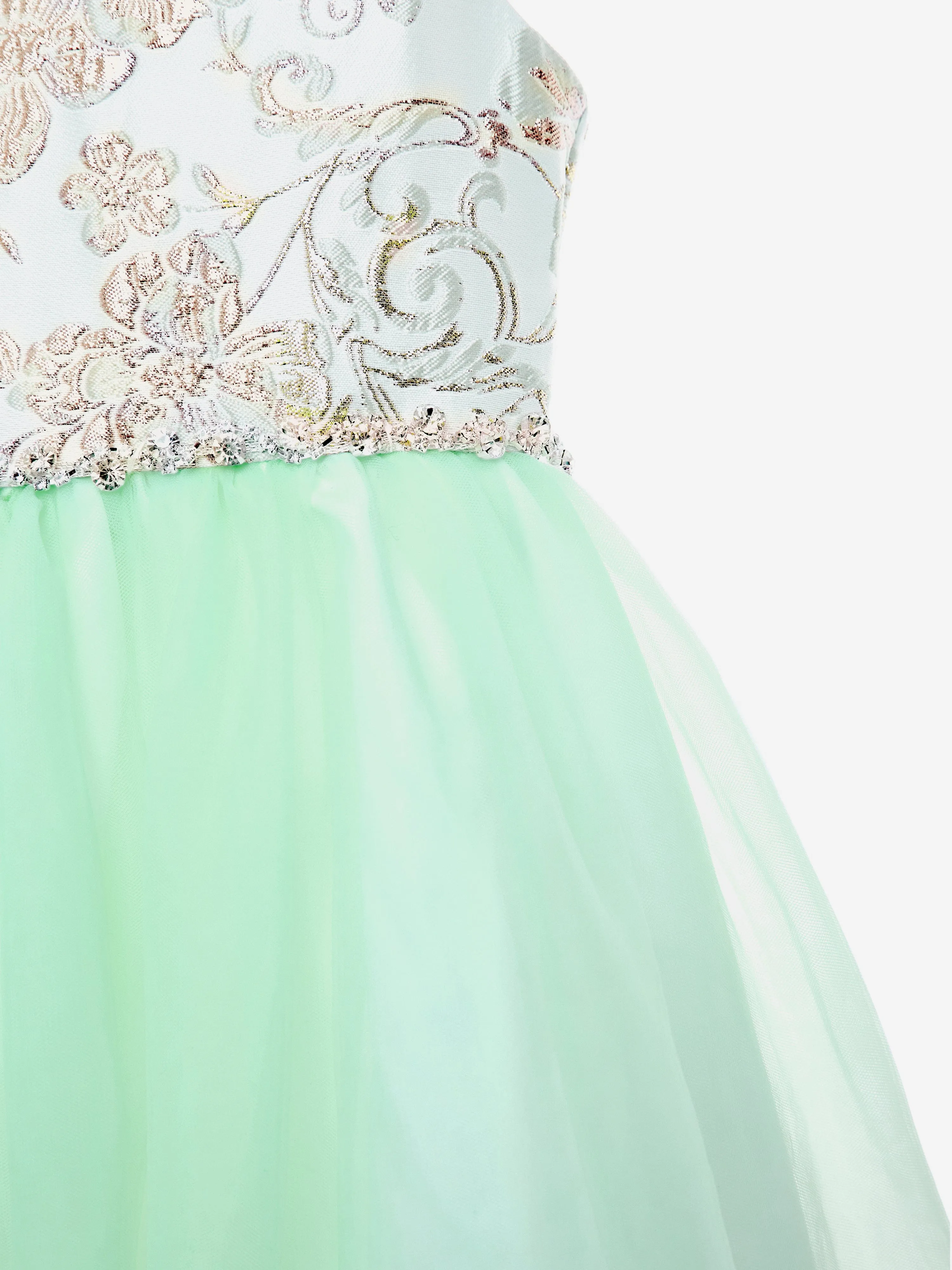 Mädchen Kristall-Kaskaden-Kleid in Grün