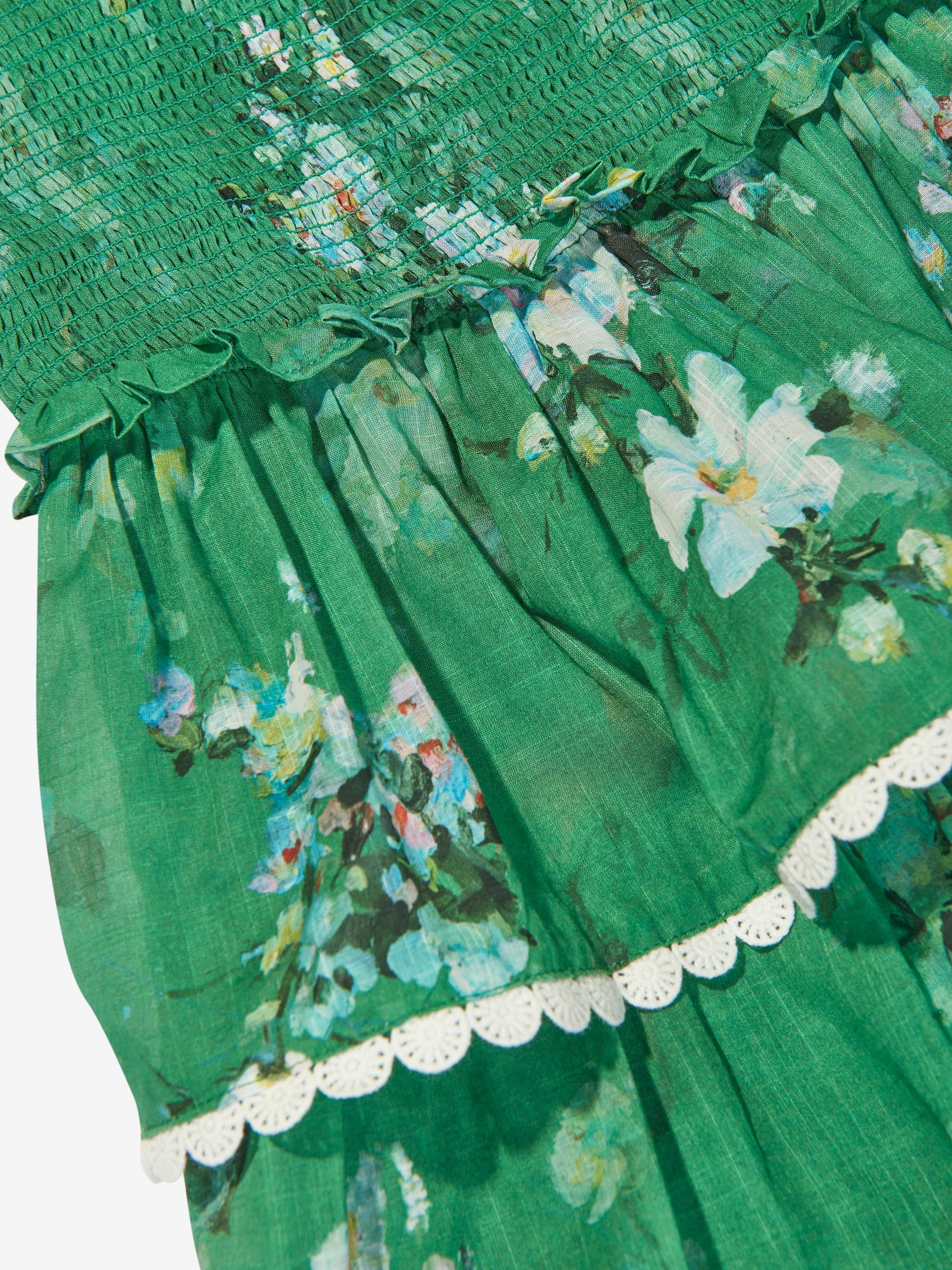 Everley Mädchen Kleid mit Etagen in Grün