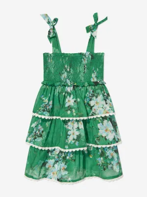 Everley Mädchen Kleid mit Etagen in Grün