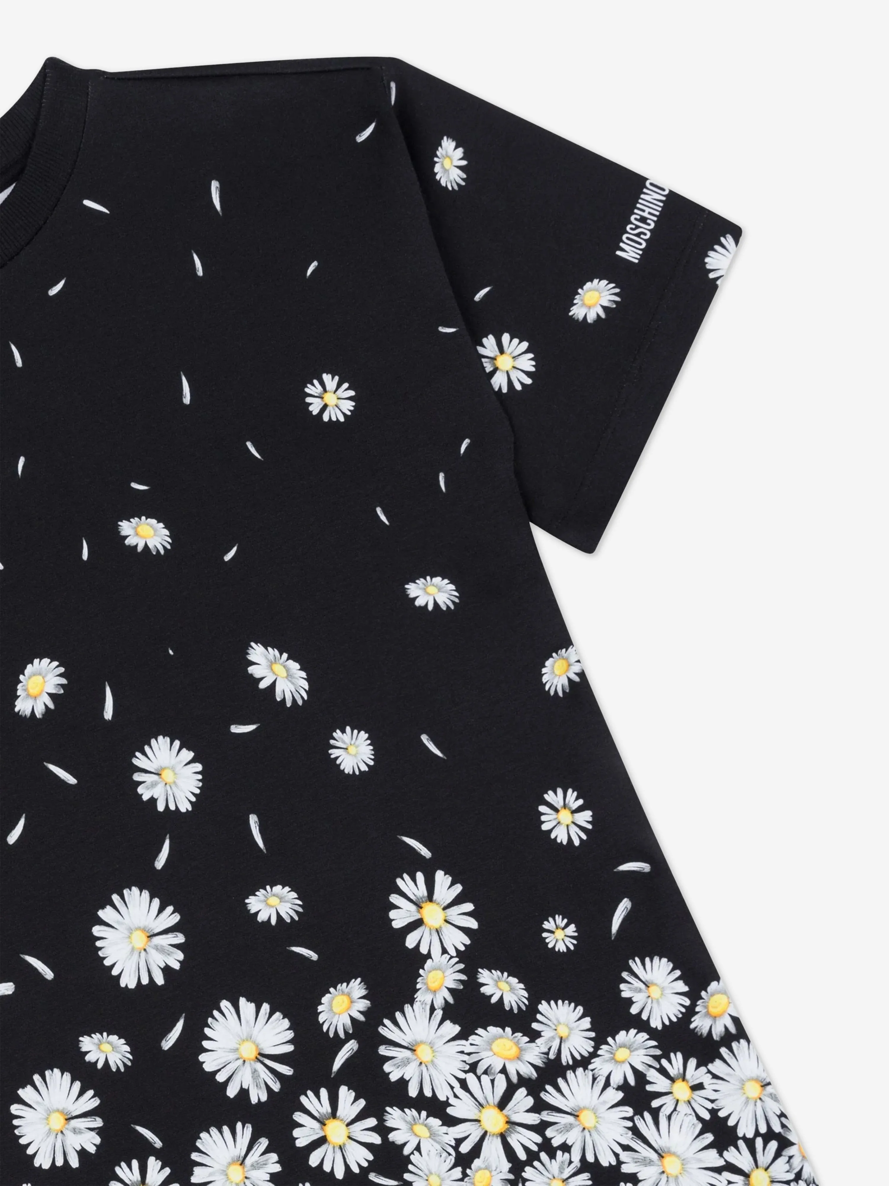 Mädchen Fallendes Gänseblümchen Kleid in Schwarz