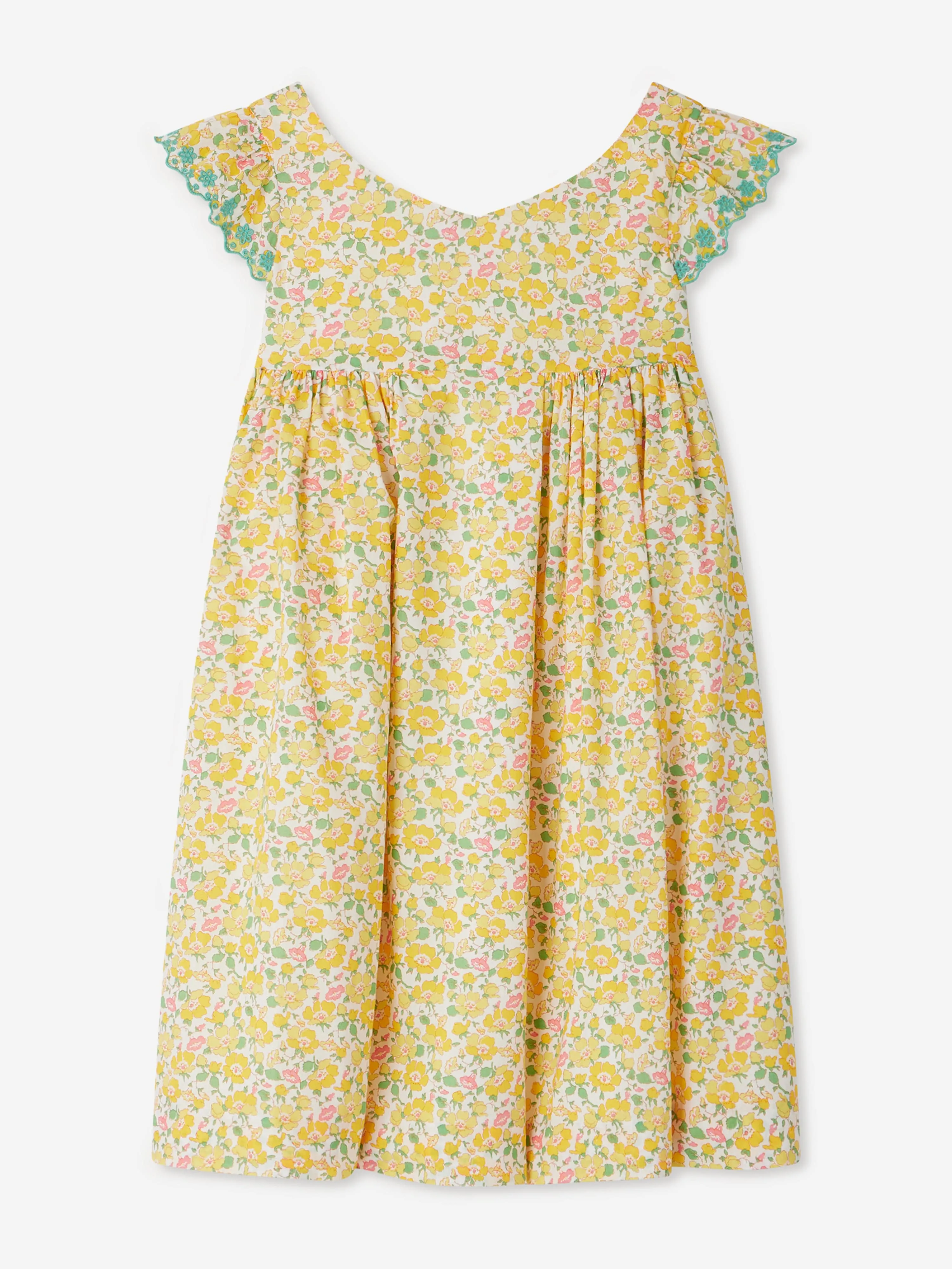 Mädchen Blumen Emina Kleid in Gelb