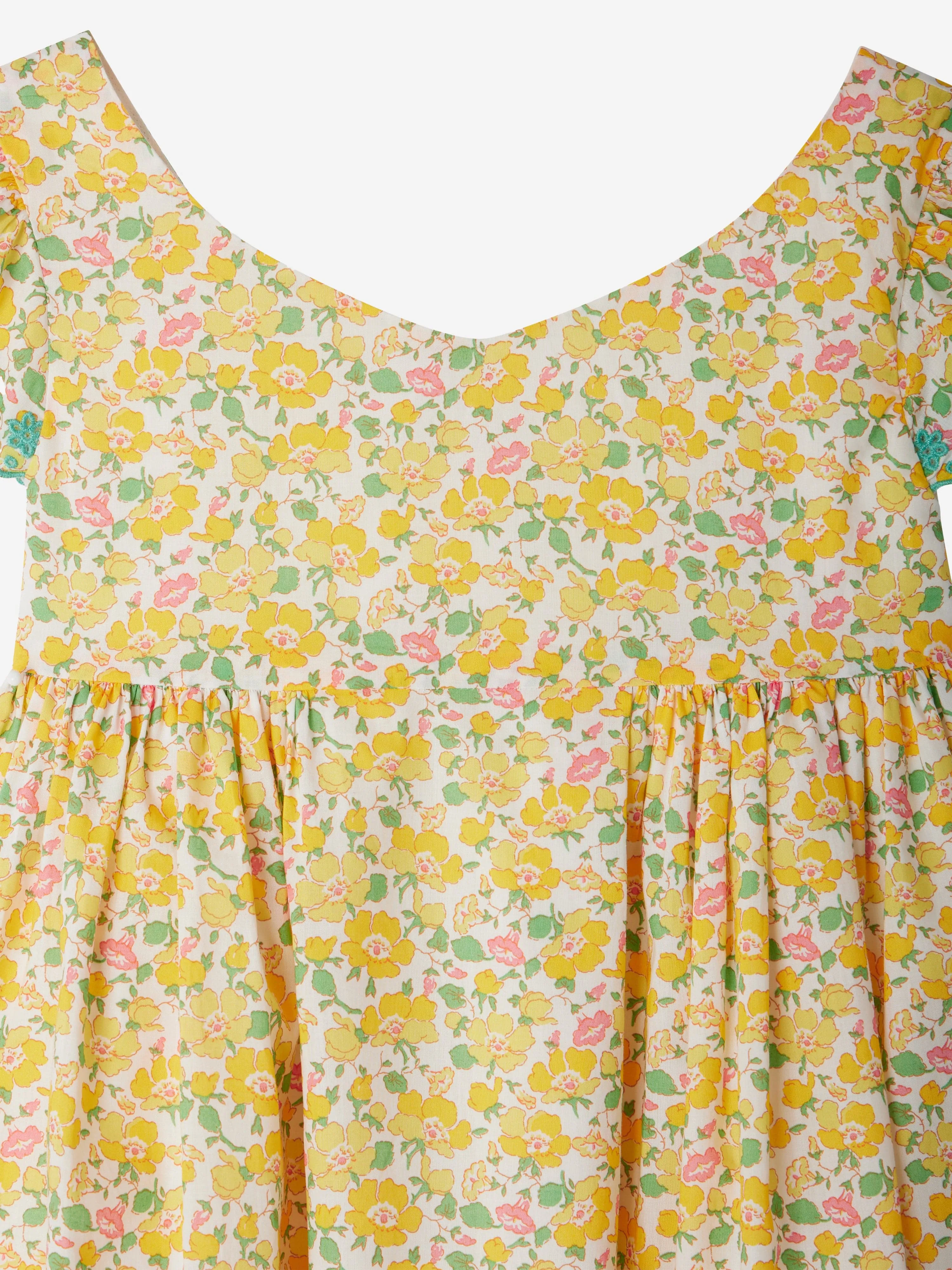 Mädchen Blumen Emina Kleid in Gelb
