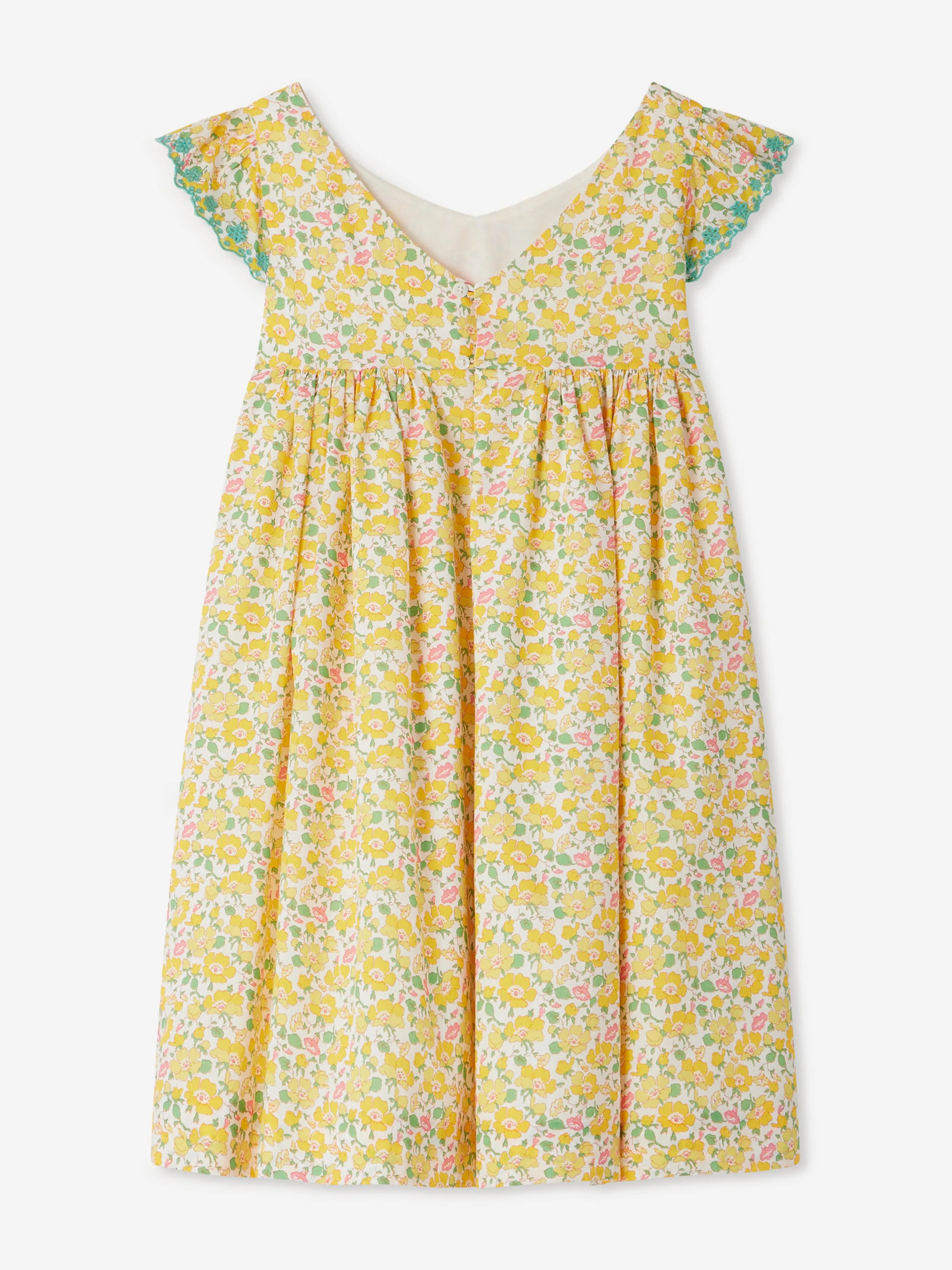 Mädchen Blumen Emina Kleid in Gelb