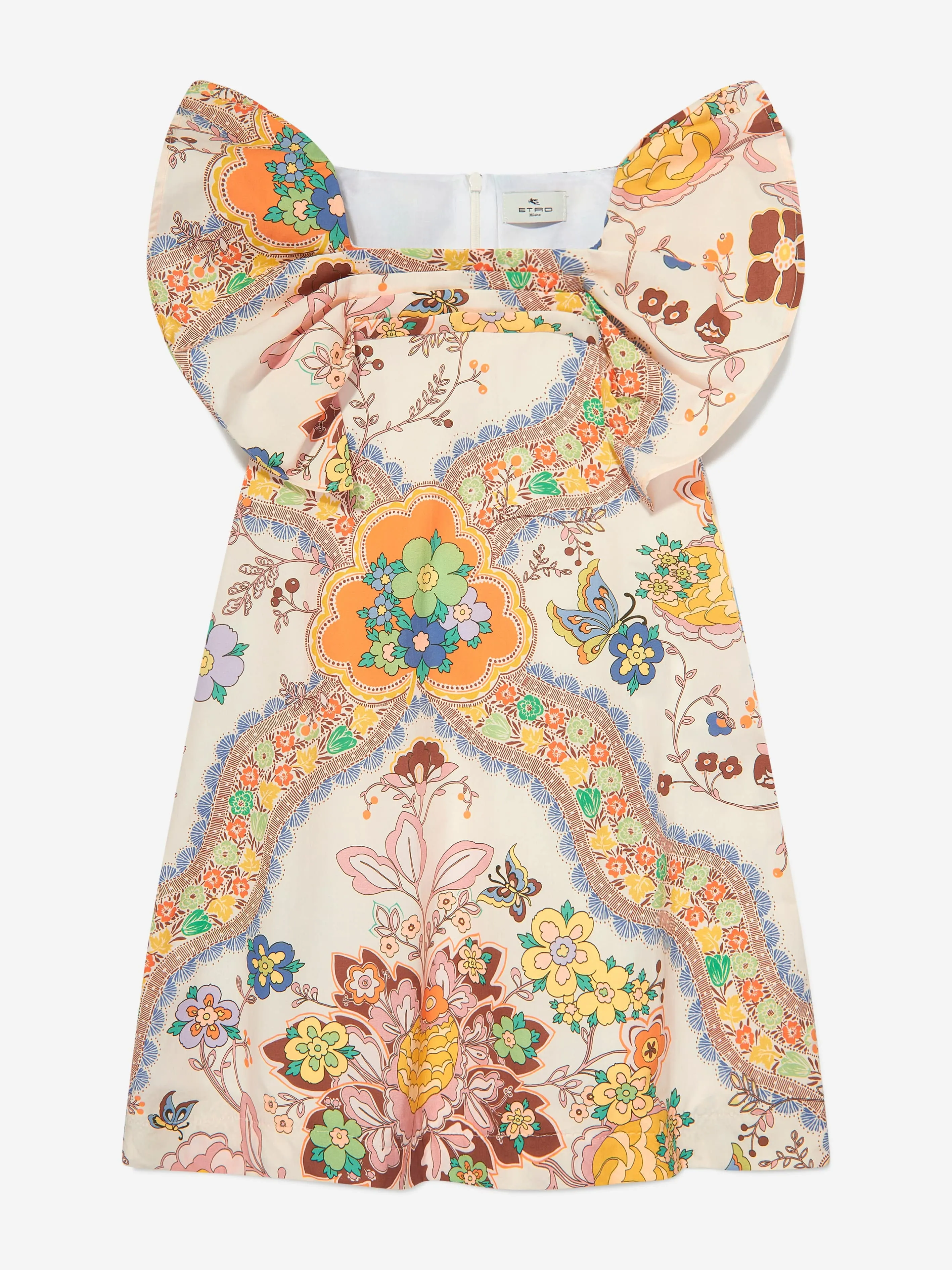 Mädchen Blumenprint Kleid in Elfenbein