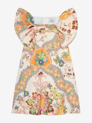 Mädchen Blumenprint Kleid in Elfenbein