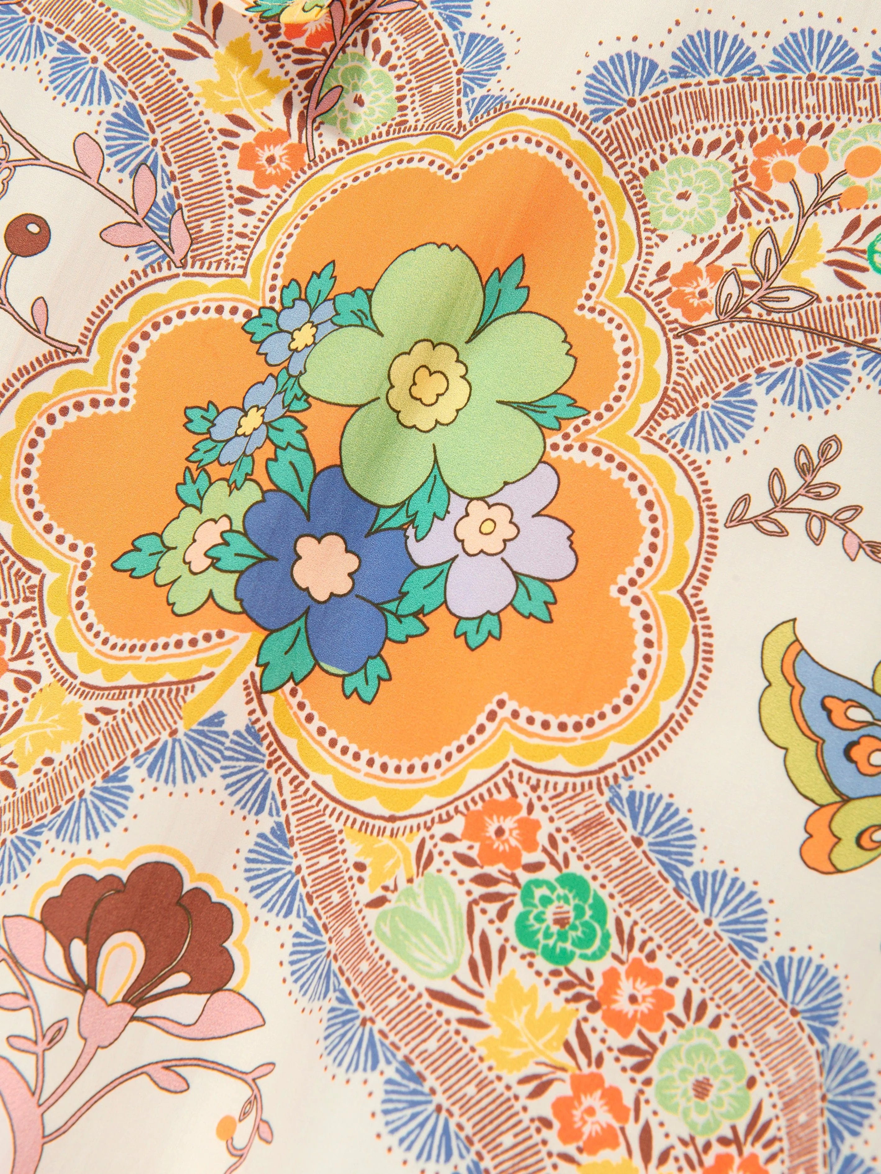 Mädchen Blumenprint Kleid in Elfenbein