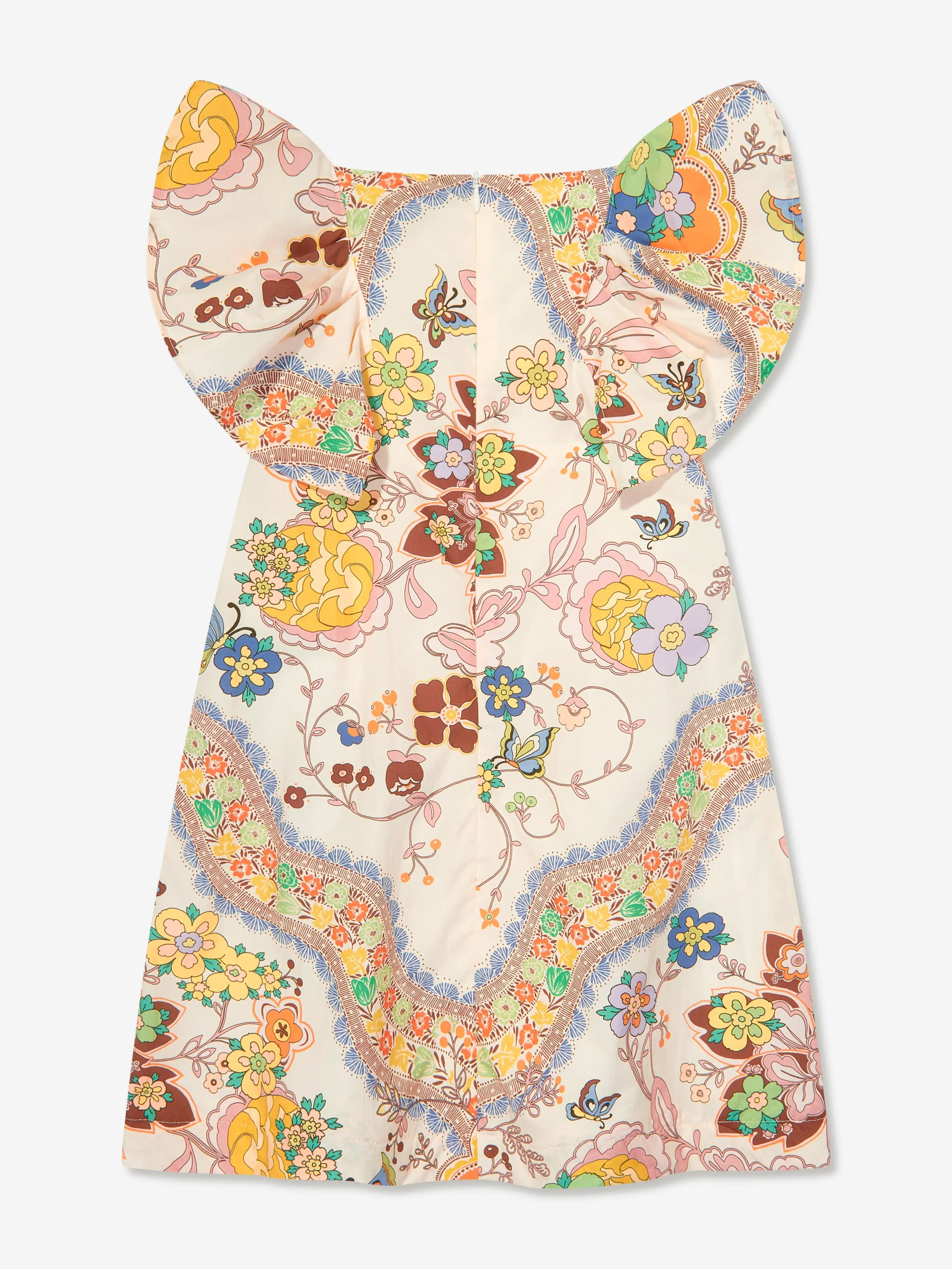 Mädchen Blumenprint Kleid in Elfenbein