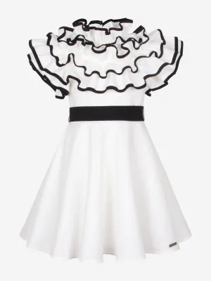 Mädchen Rüschen Glamour Kleid in Weiß