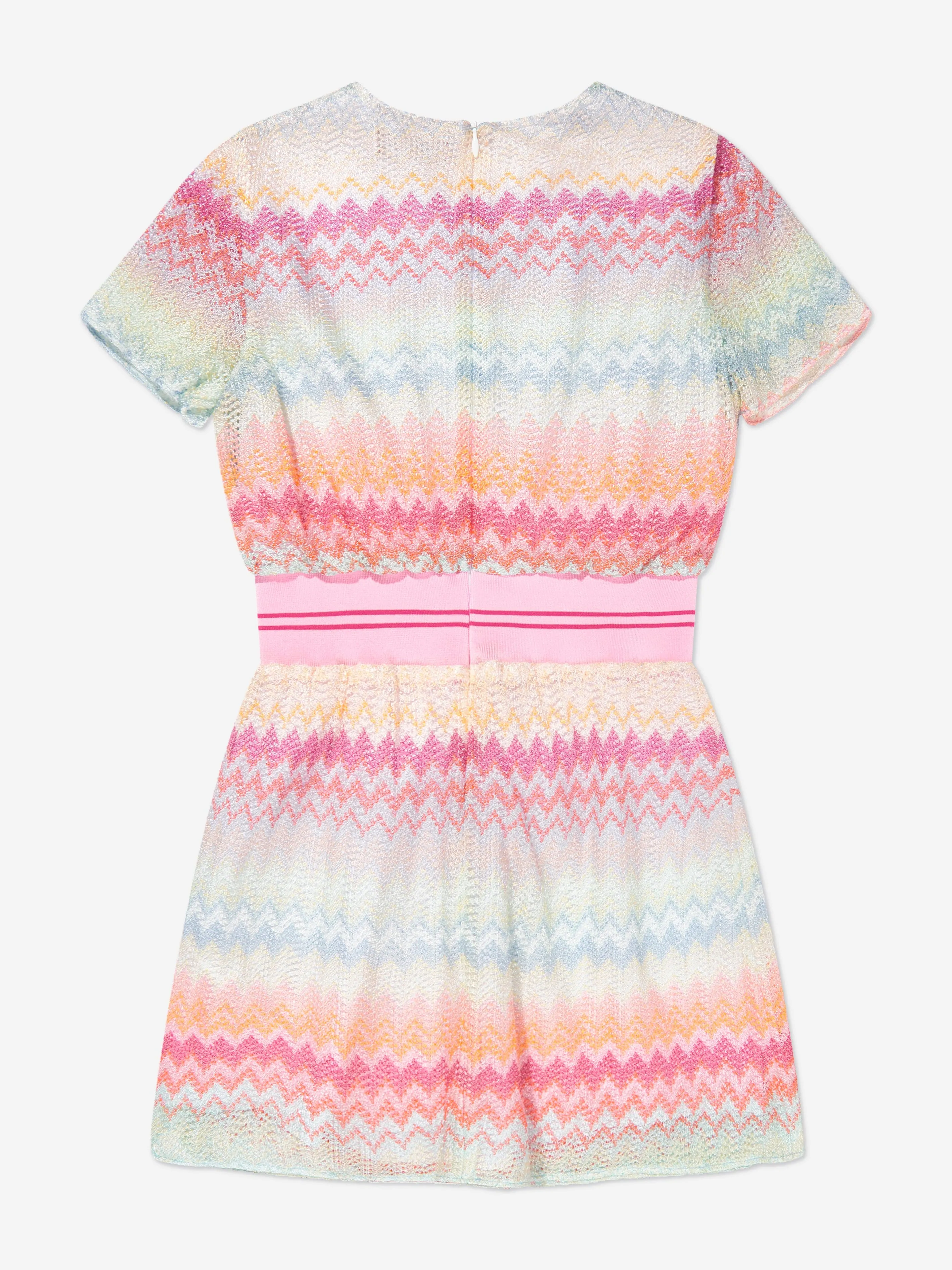 Mädchen Strickkleid im Zickzack-Muster in Mehrfarben