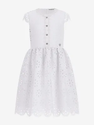 Mädchen Spitzenkleid in Weiß
