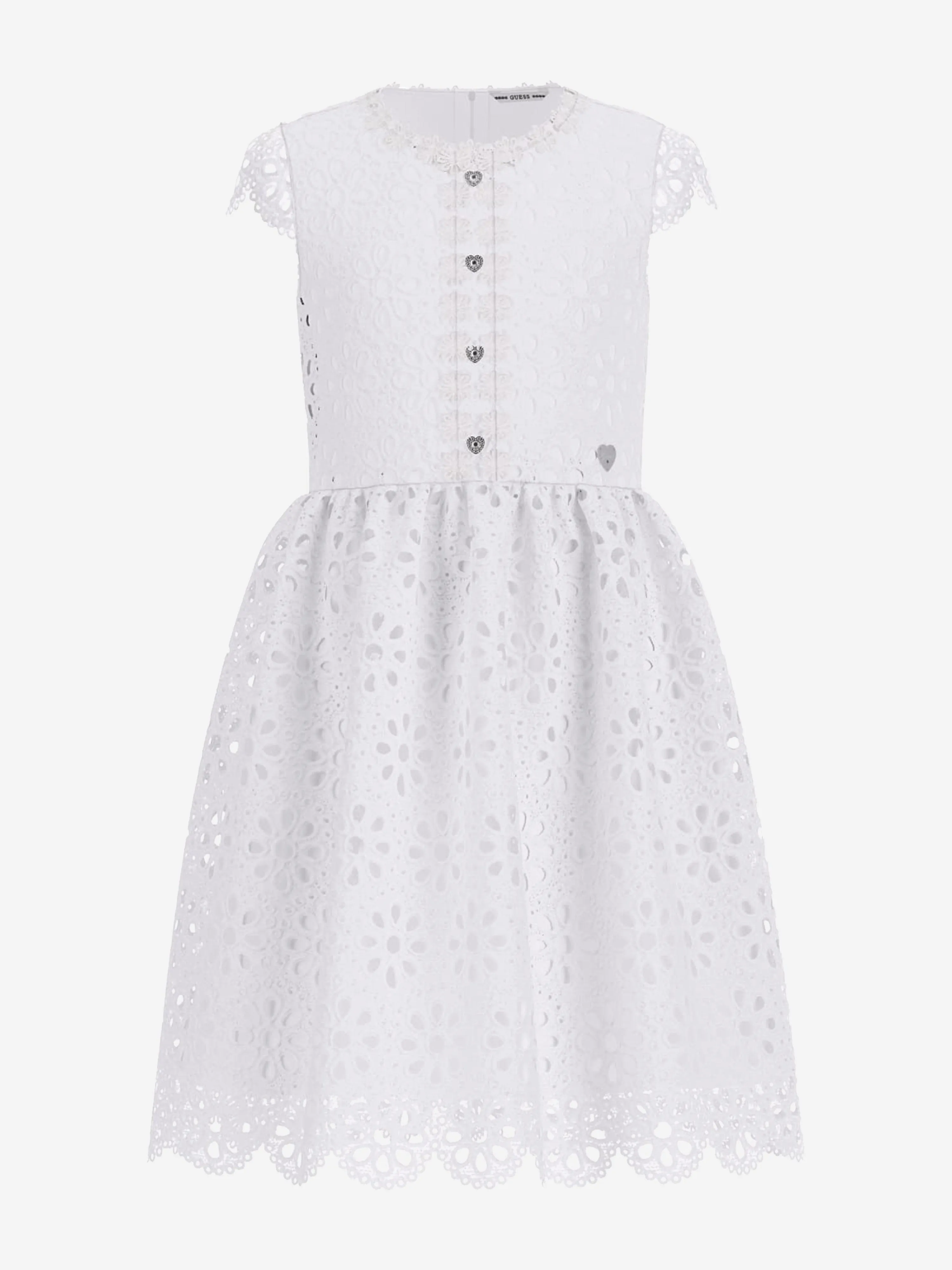 Mädchen Spitzenkleid in Weiß
